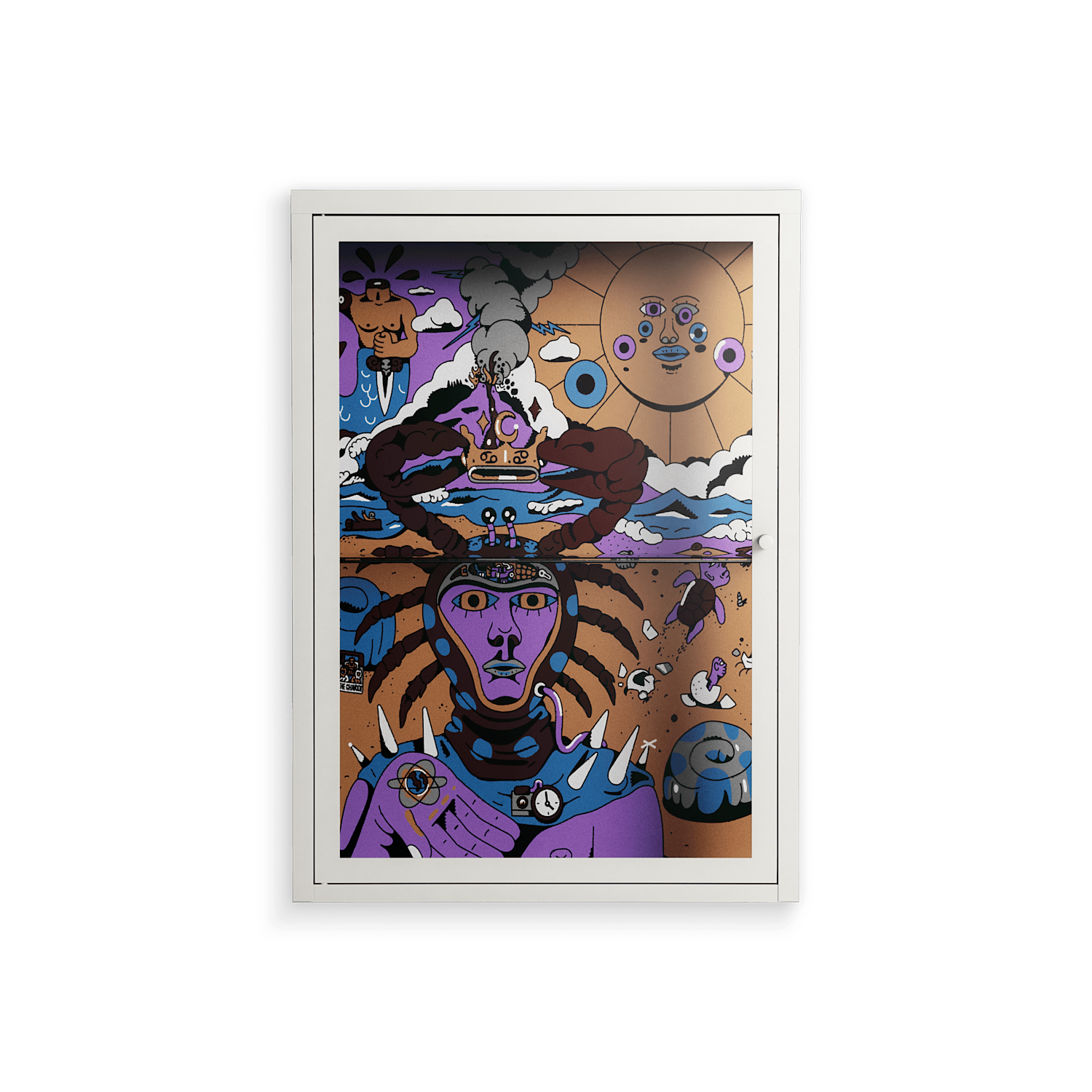 Solar Cancer - Wall Cabinet - Cezar Berje - Chalk - Clear glass