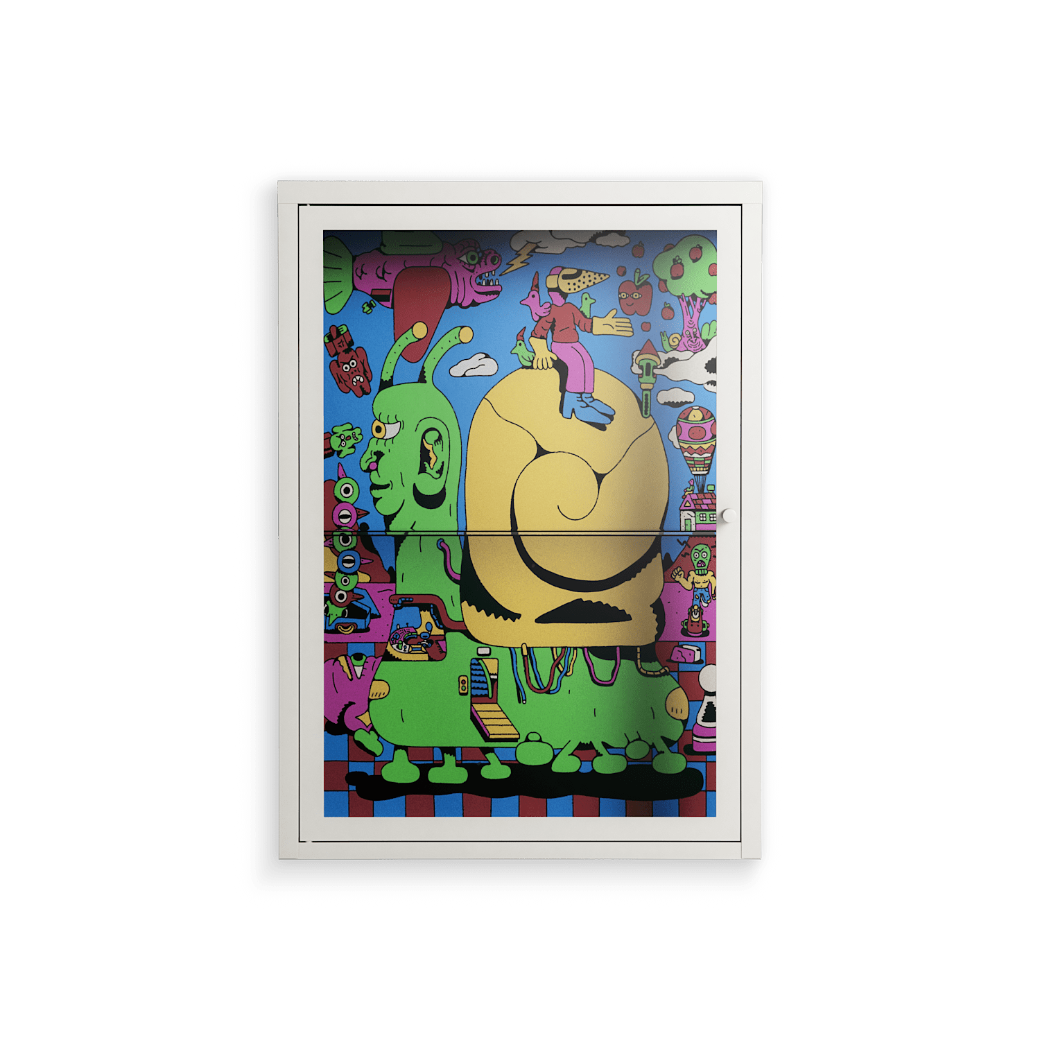 Go Slow - Wall Cabinet - Cezar Berje - Chalk - Clear glass