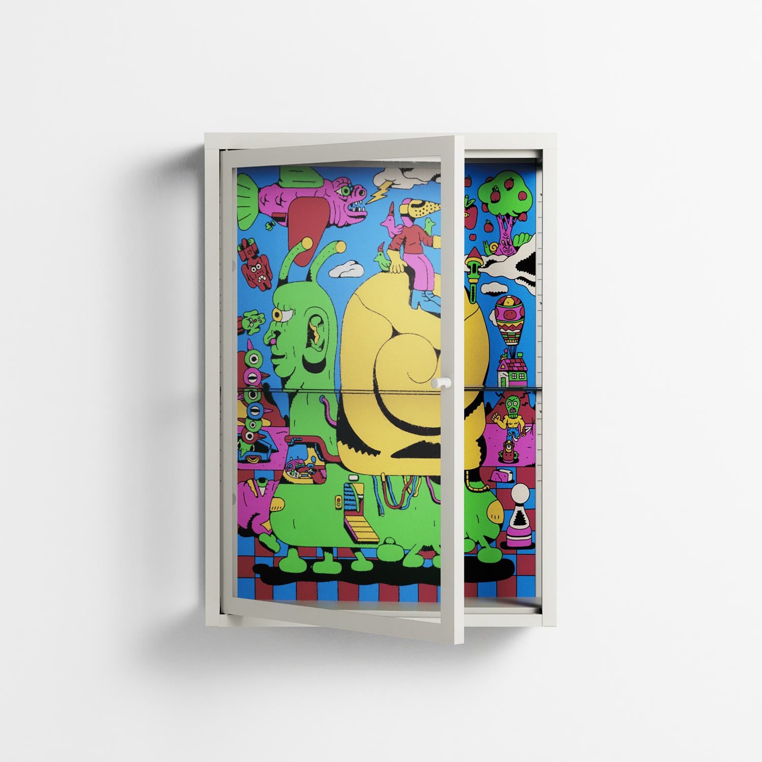 Go Slow - Wall Cabinet - Cezar Berje - Chalk - Clear glass