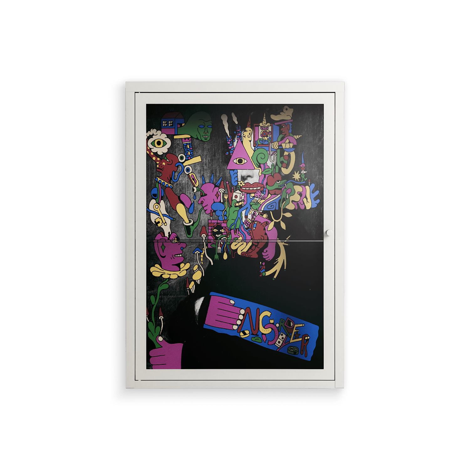 Gentleman - Wall Cabinet - Cezar Berje - Chalk - Clear glass