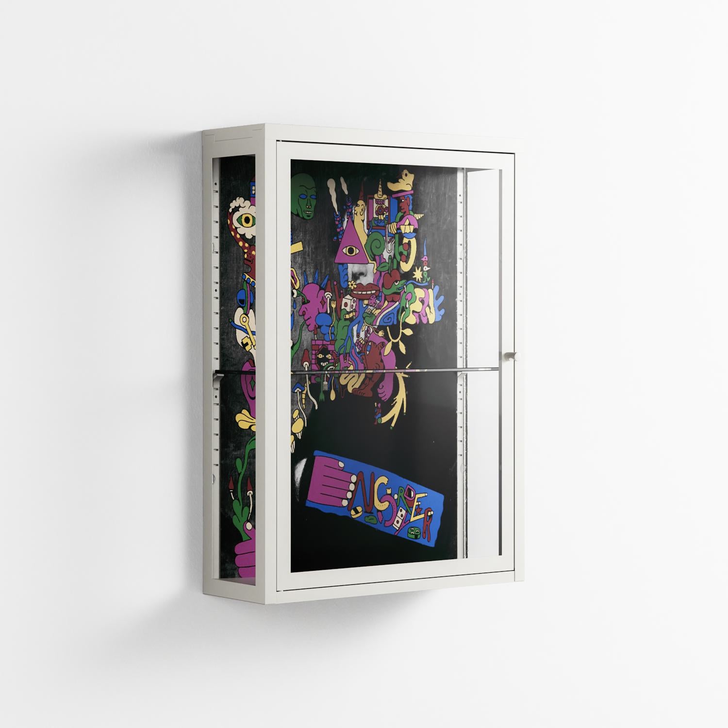 Gentleman - Wall Cabinet - Cezar Berje - Chalk - Clear glass