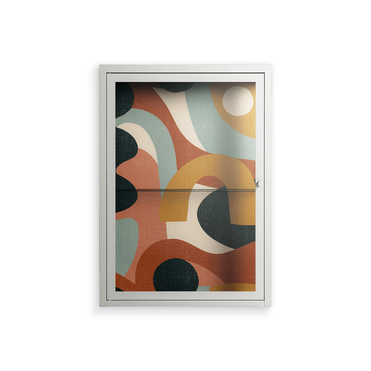 Abstract Sunrise - Wall Cabinet - Amy Suther - Chalk - Clear glass