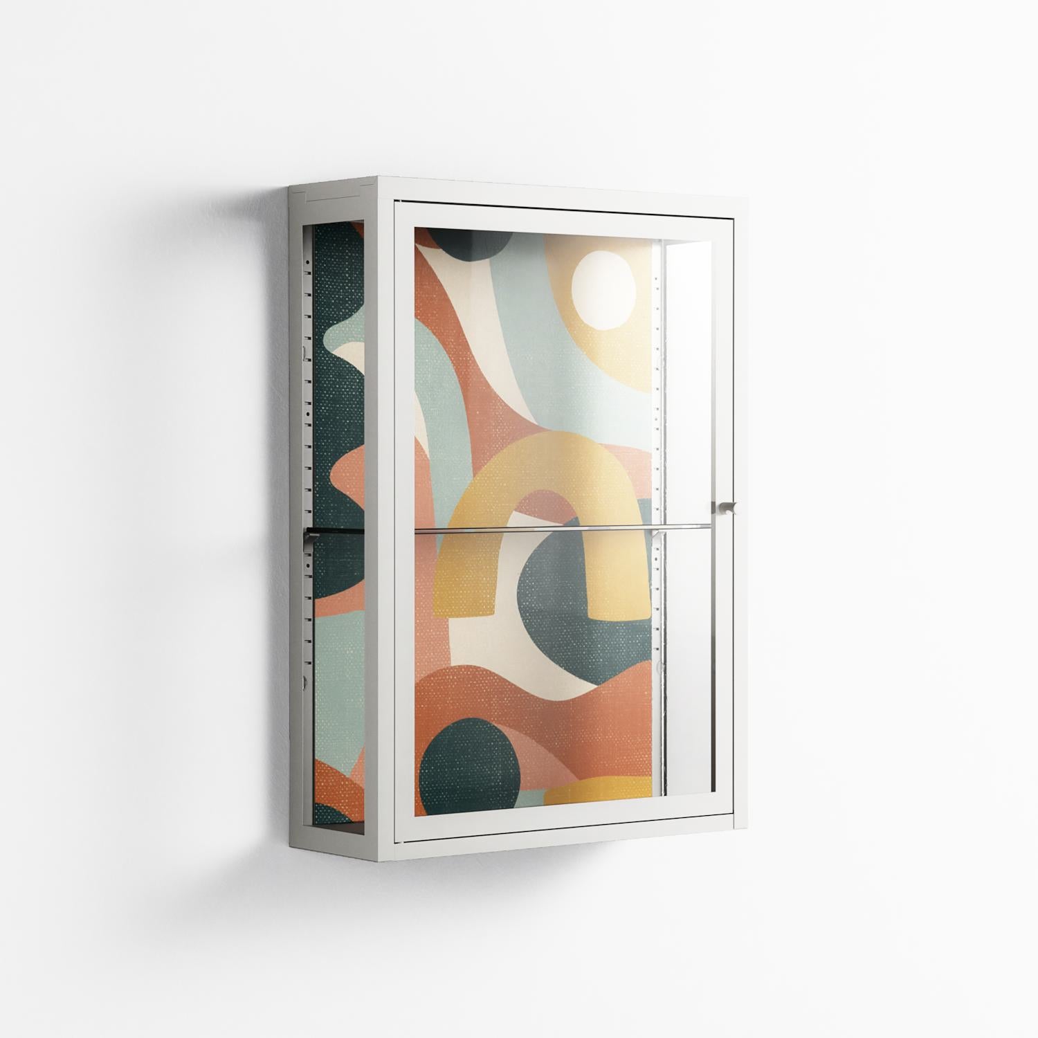 Abstract Sunrise - Wall Cabinet - Amy Suther - Chalk - Clear glass