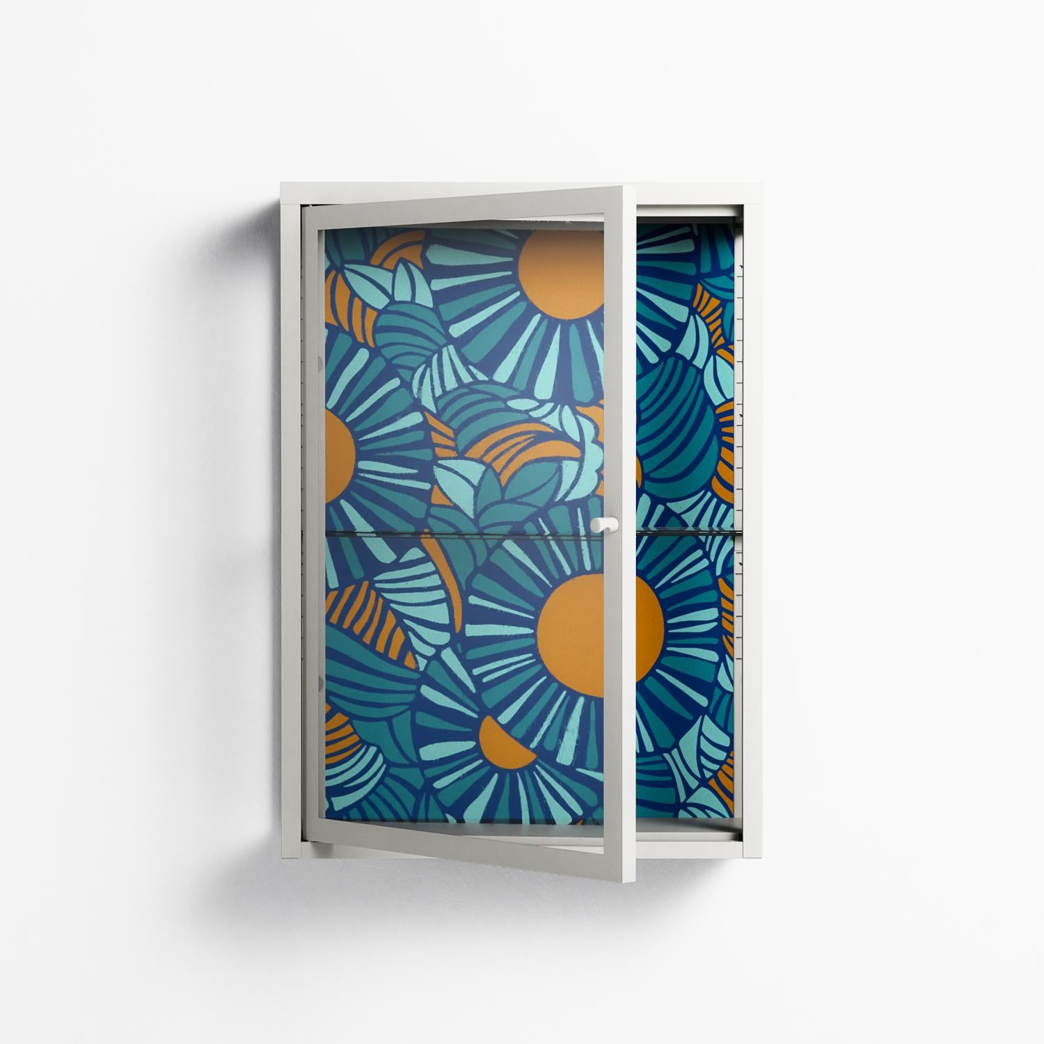 Bellis Bounty Blue - Wall Cabinet - Amy Suther - Chalk - Clear glass