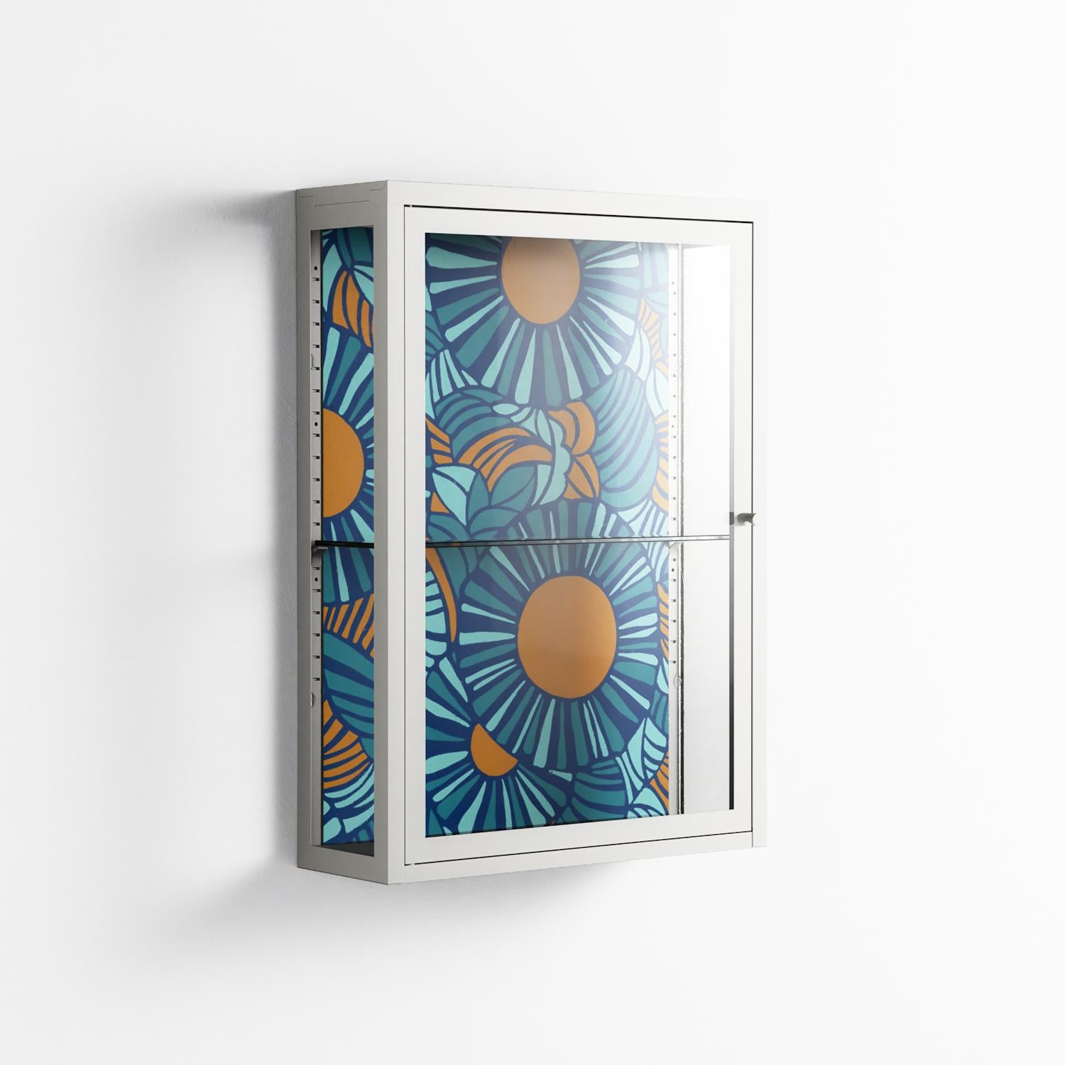 Bellis Bounty Blue - Wall Cabinet - Amy Suther - Chalk - Clear glass