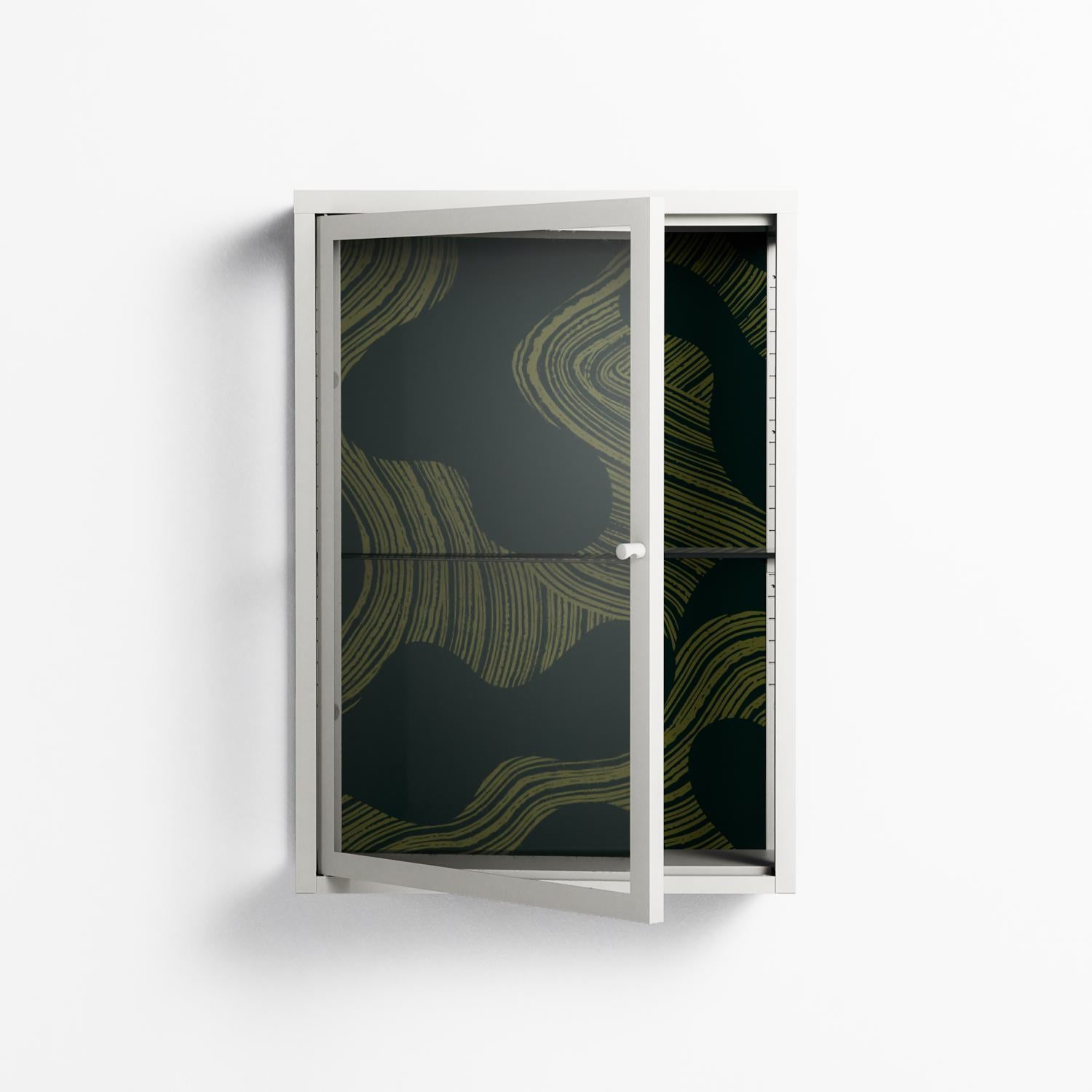 Midnight Dune - Wall Cabinet - Amy Suther - Chalk - Clear glass