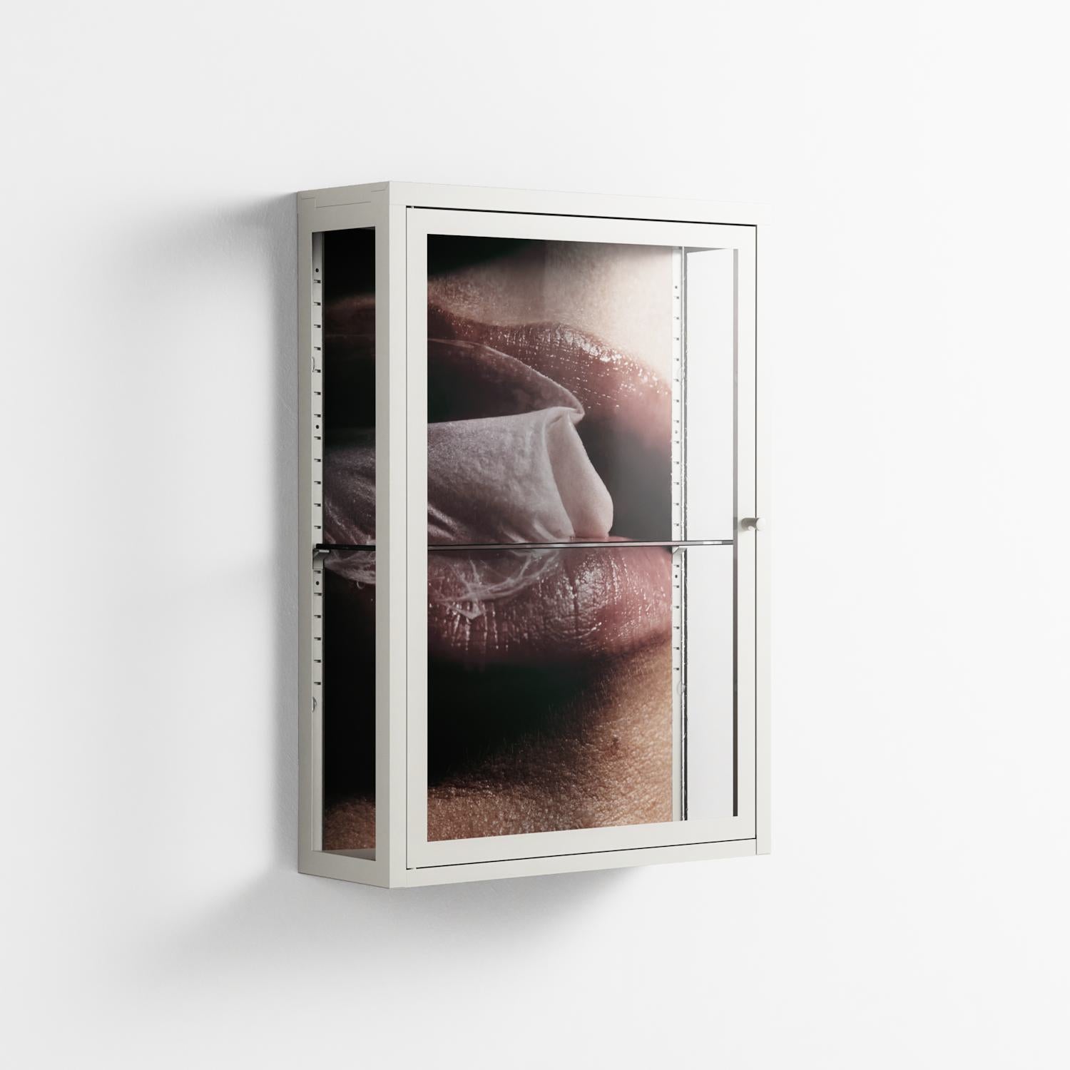 Blow - Wall Cabinet - Nadia Ryder - Chalk - Clear glass
