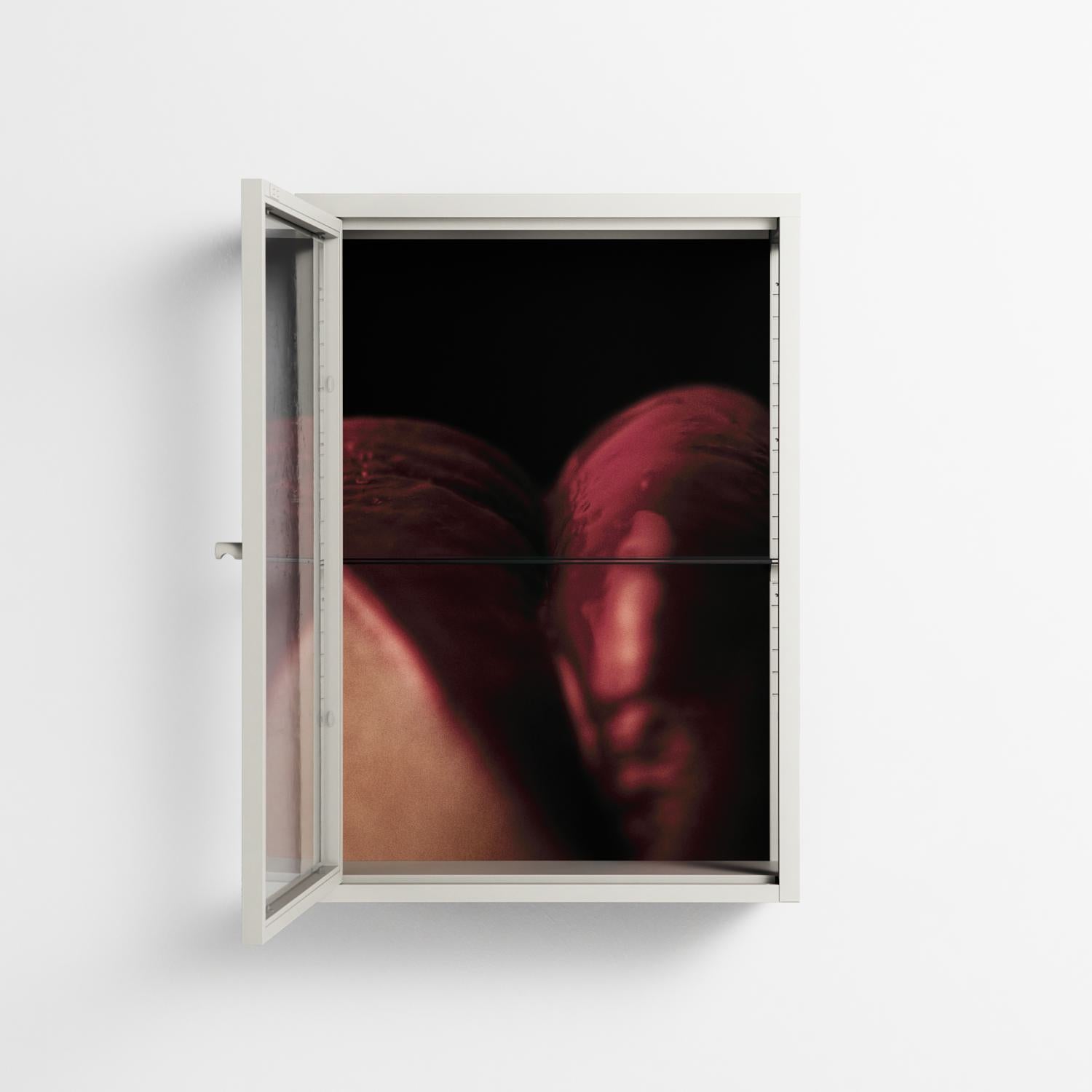 Red 3 - Wall Cabinet - Nadia Ryder - Chalk - Clear glass