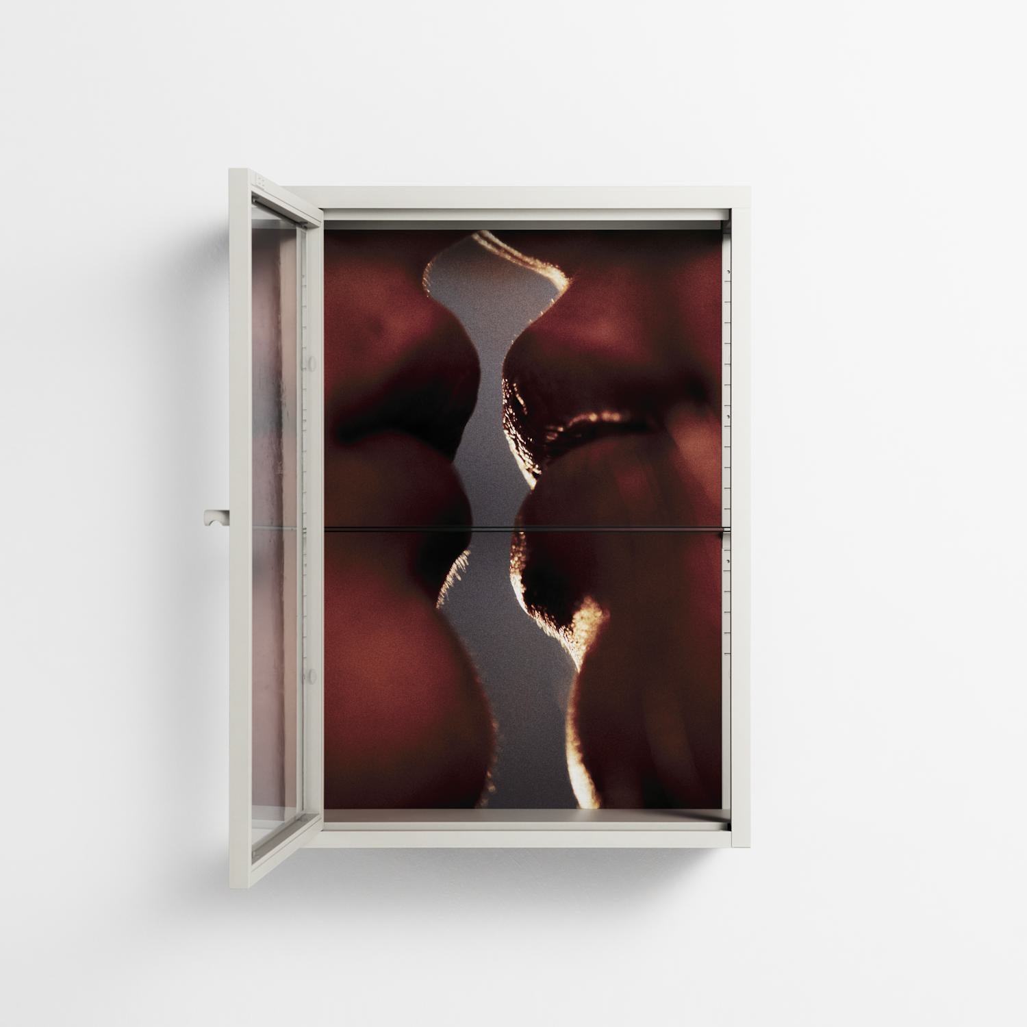 The Art Of Kissing 2 - Wall Cabinet - Nadia Ryder - Chalk - Clear glass