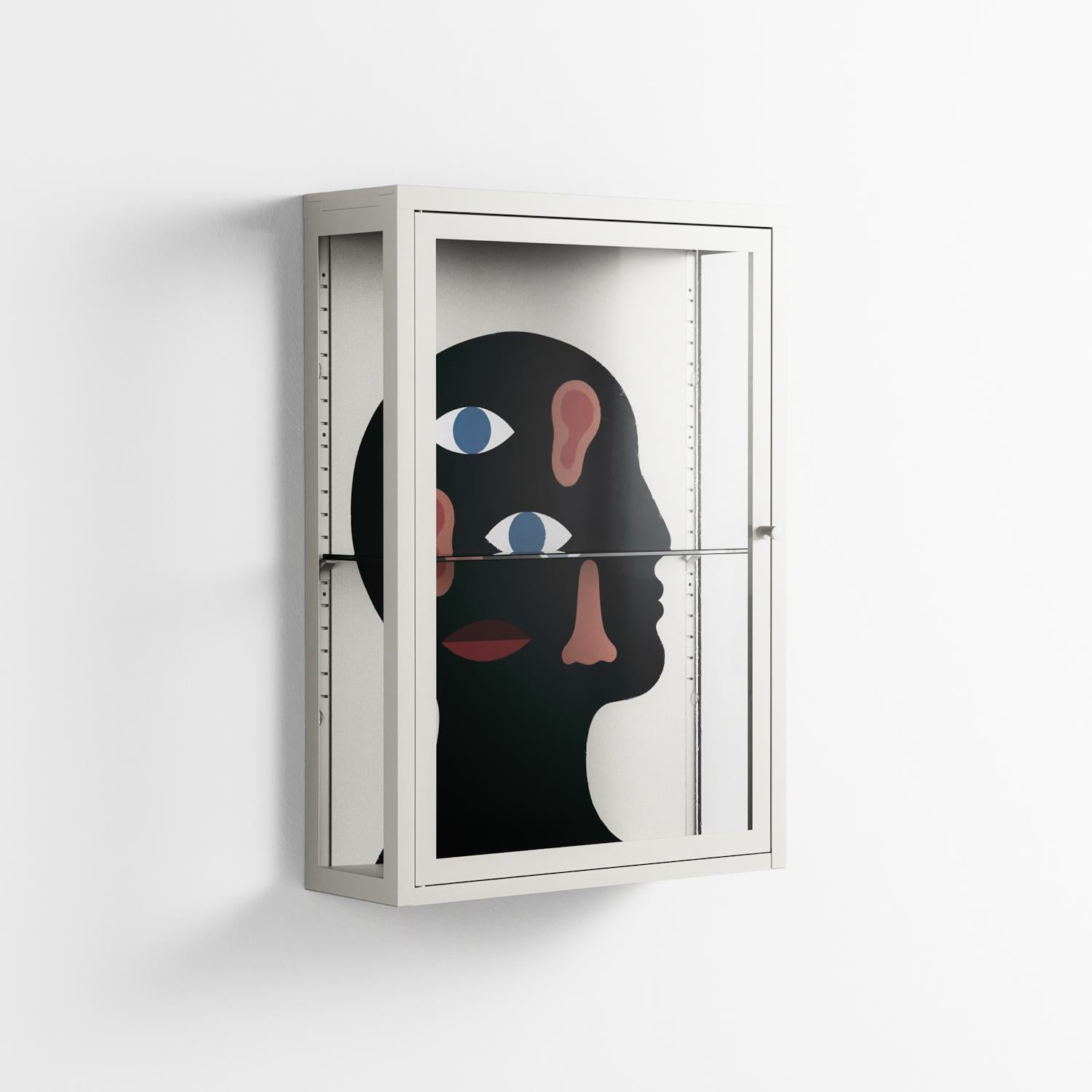 Désordre_Intérieur - Wall Cabinet - David Vanadia - Chalk - Clear glass