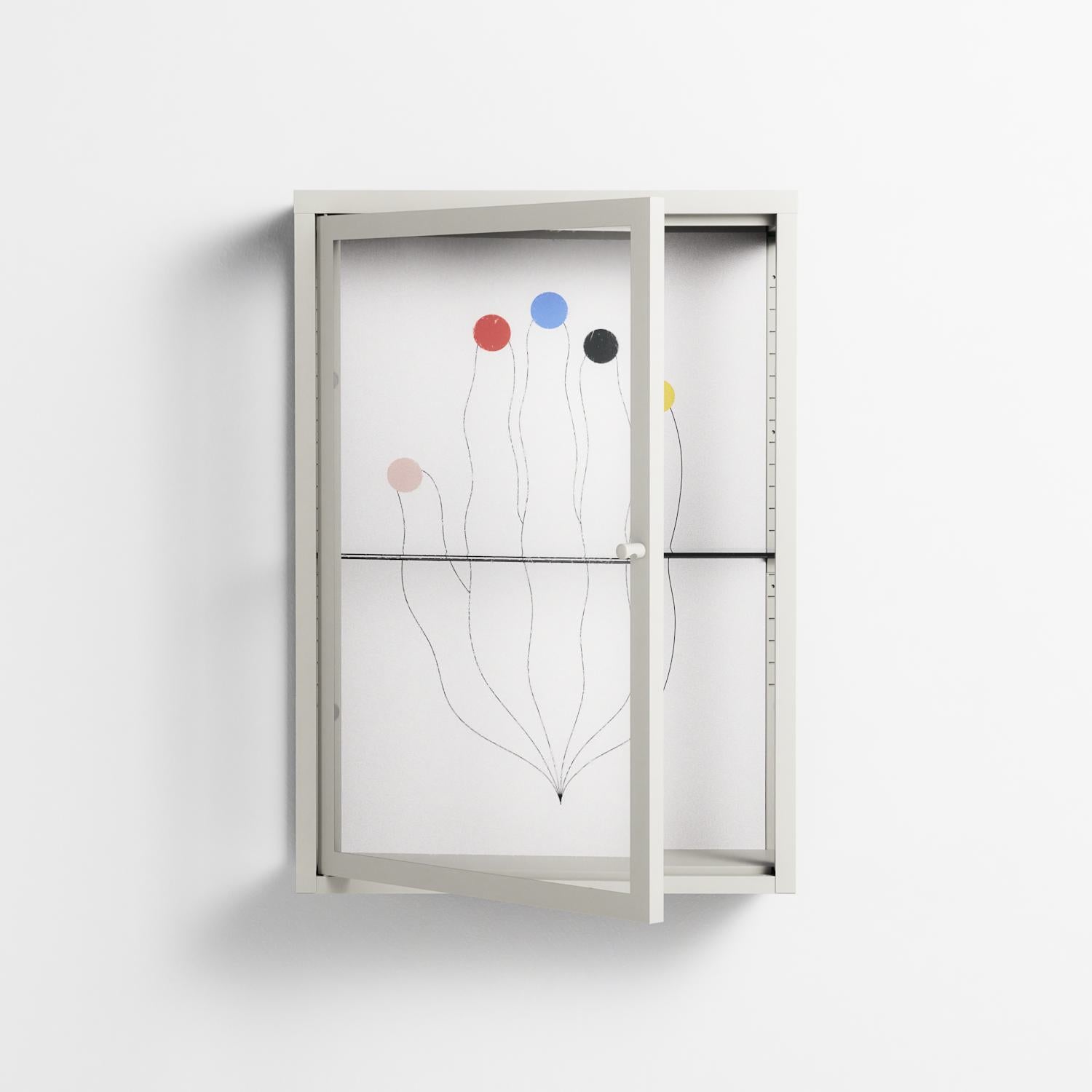 Épanoui - Wall Cabinet - David Vanadia - Chalk - Clear glass