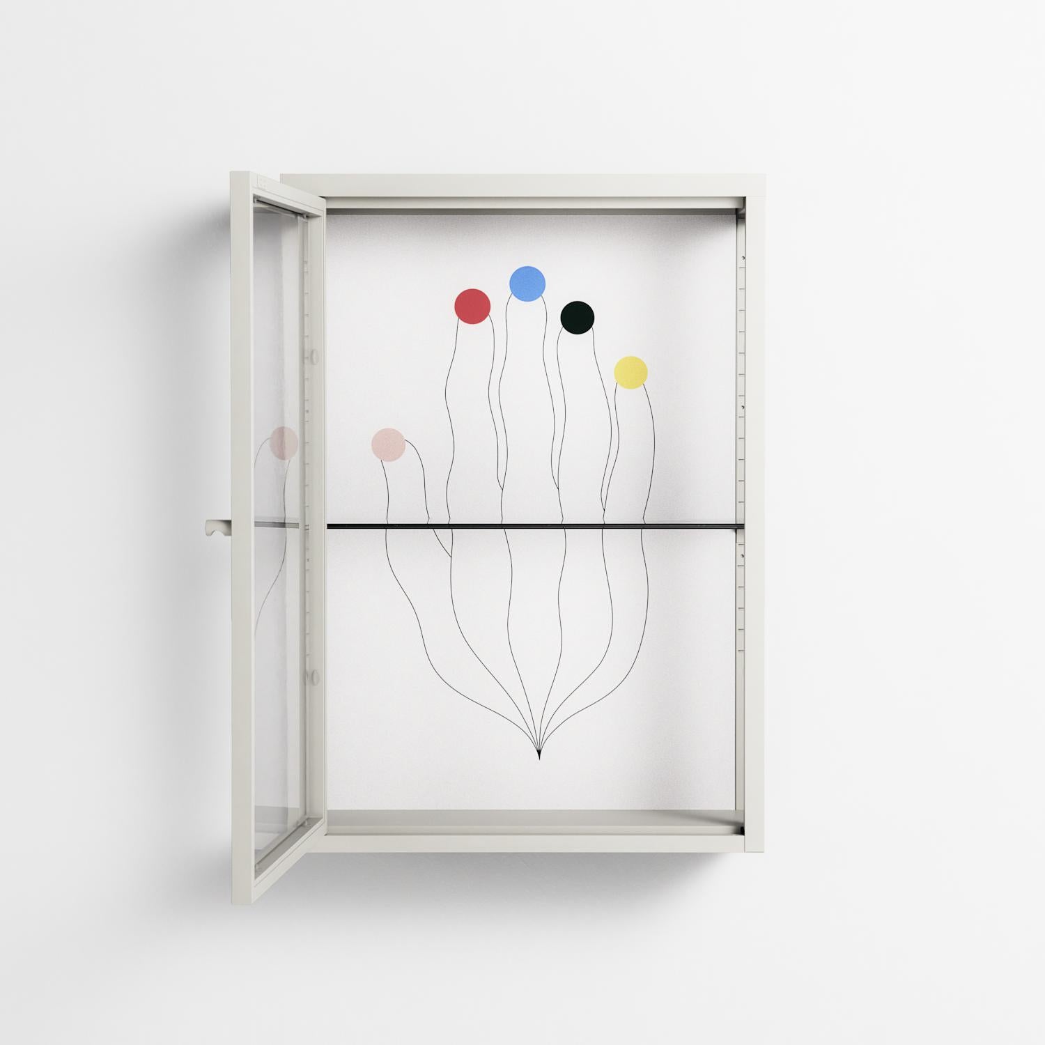 Épanoui - Wall Cabinet - David Vanadia - Chalk - Clear glass