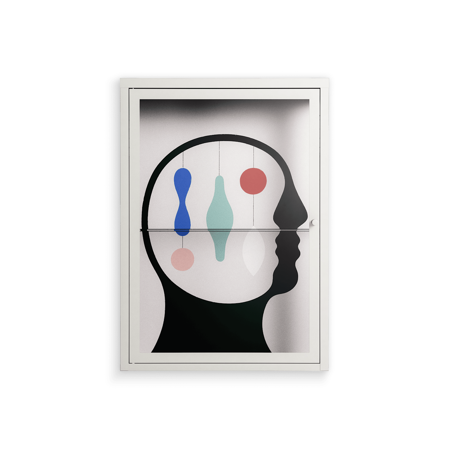 Équilibre_Intérieur - Wall Cabinet - David Vanadia - Chalk - Clear glass