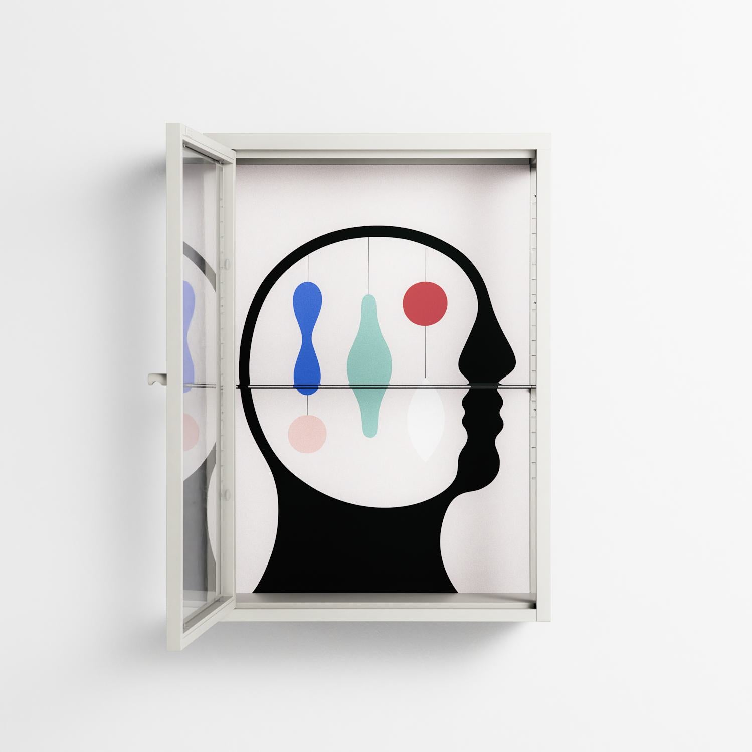 Équilibre_Intérieur - Wall Cabinet - David Vanadia - Chalk - Clear glass