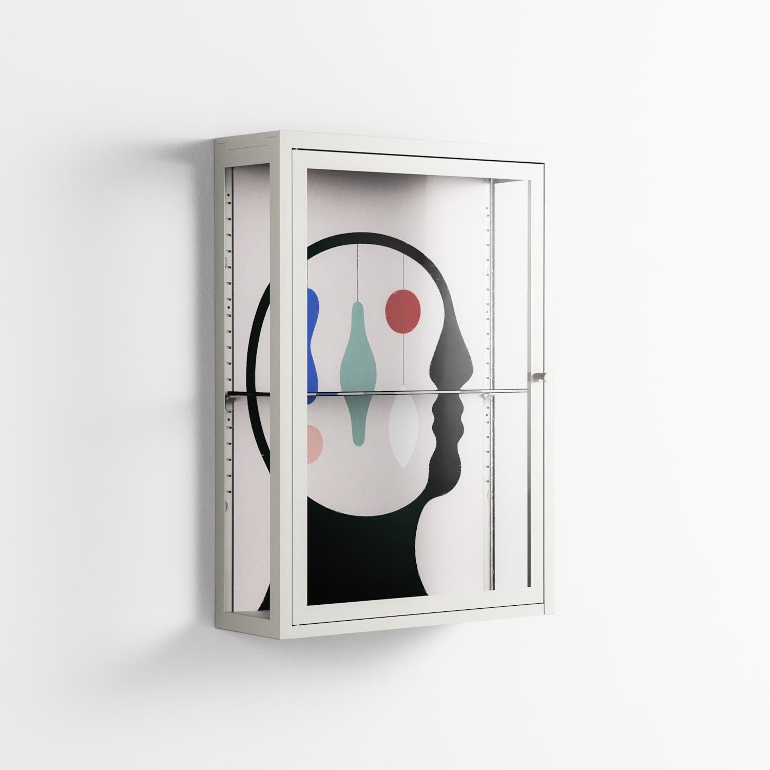 Équilibre_Intérieur - Wall Cabinet - David Vanadia - Chalk - Clear glass