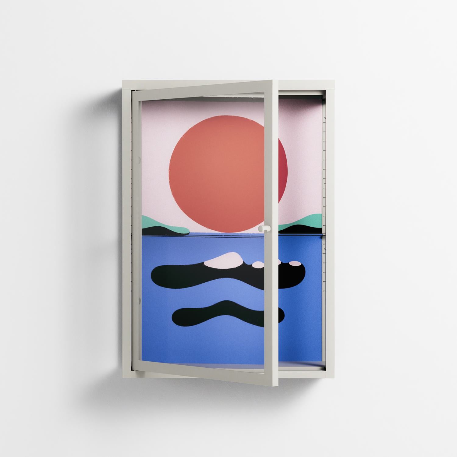 Immergé - Wall Cabinet - David Vanadia - Chalk - Clear glass