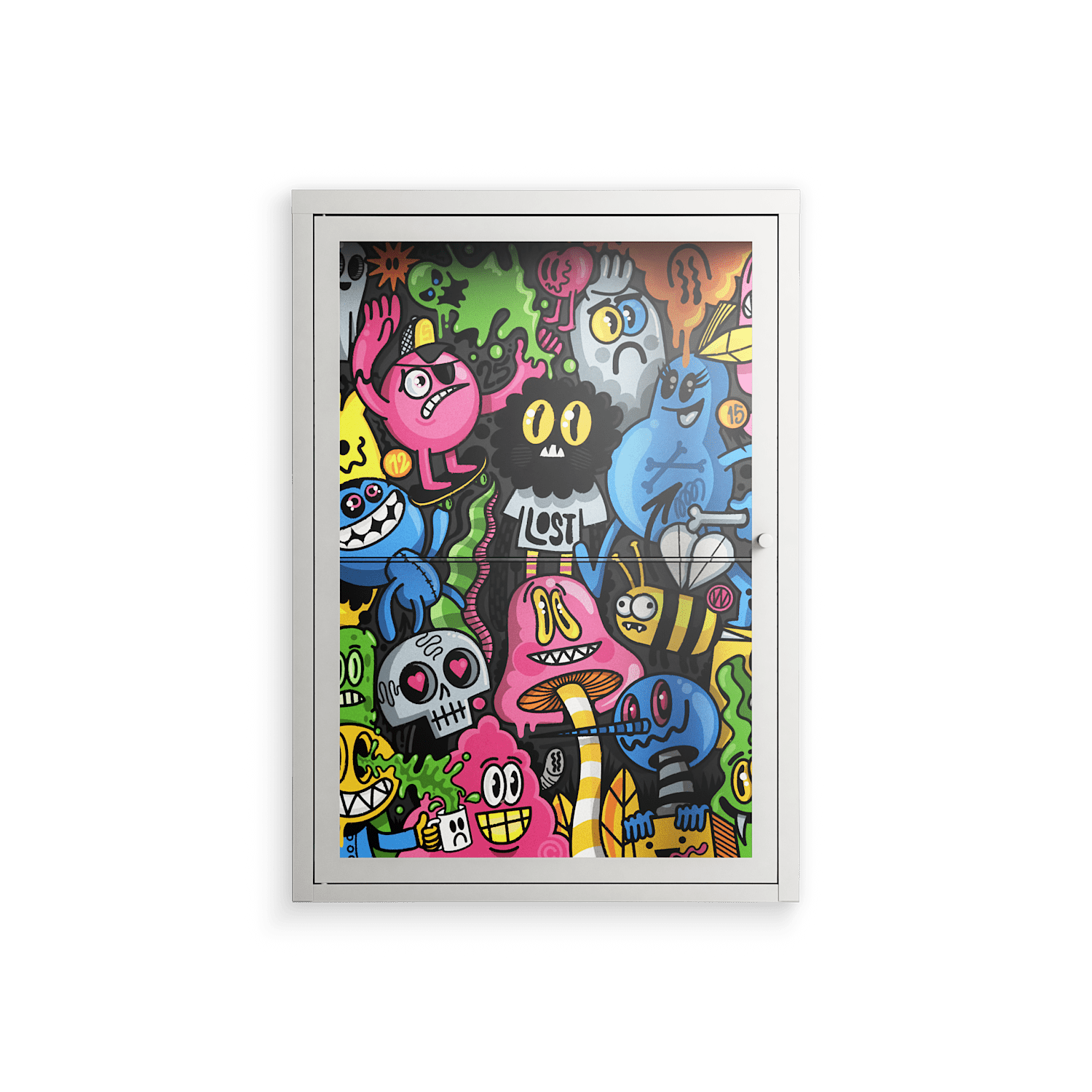 All The Good Guys - Wall Cabinet - Craig Watkins - Chalk - Clear glass