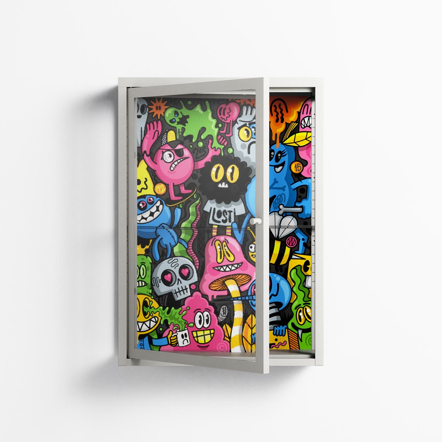 All The Good Guys - Wall Cabinet - Craig Watkins - Chalk - Clear glass