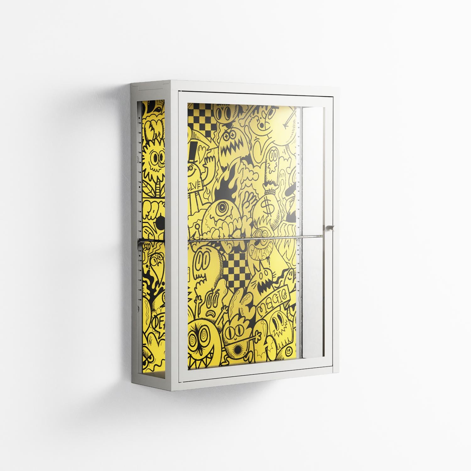 What a Mess - Wall Cabinet - Craig Watkins - Chalk - Clear glass