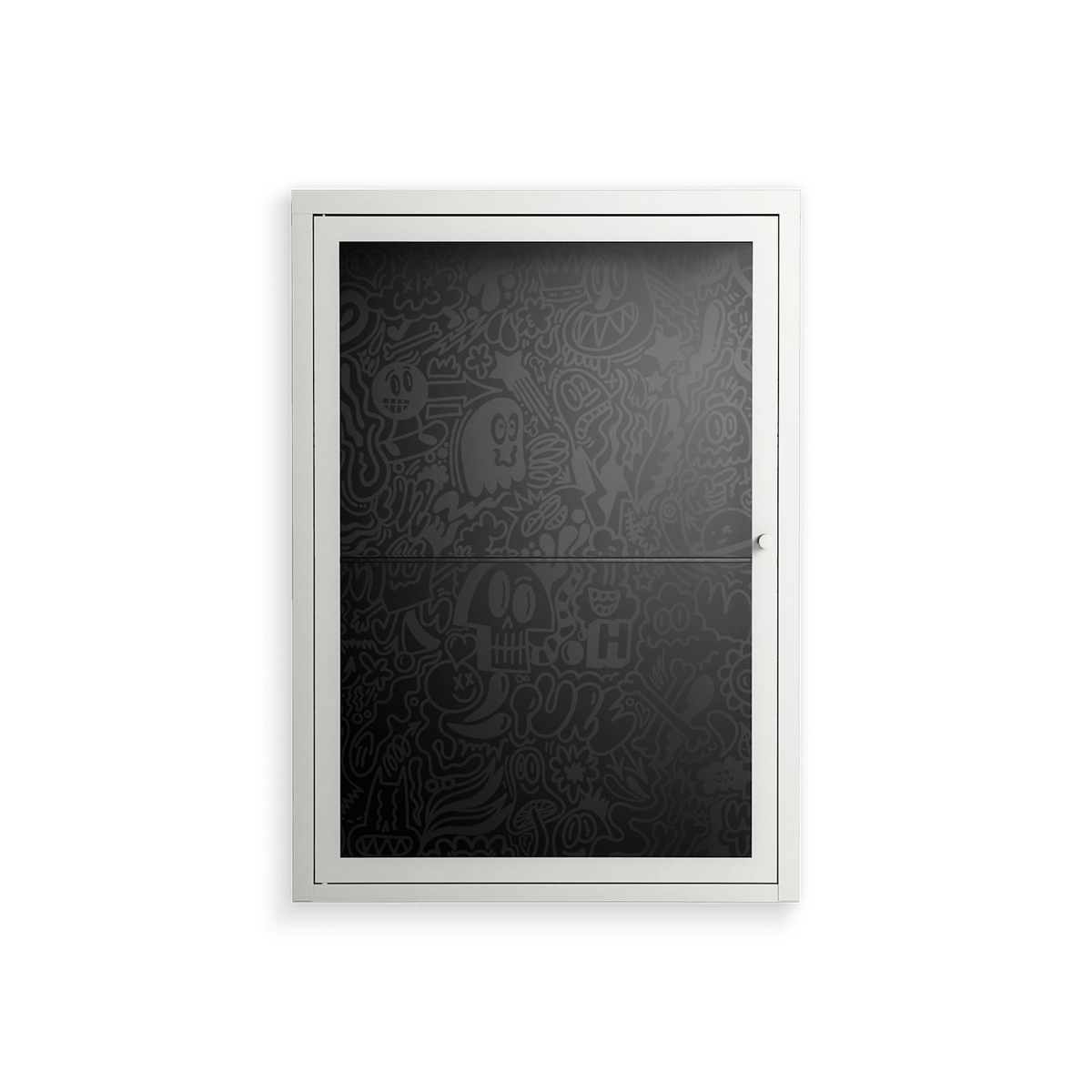 The Single Color - Wall Cabinet - Craig Watkins - Chalk - Clear glass