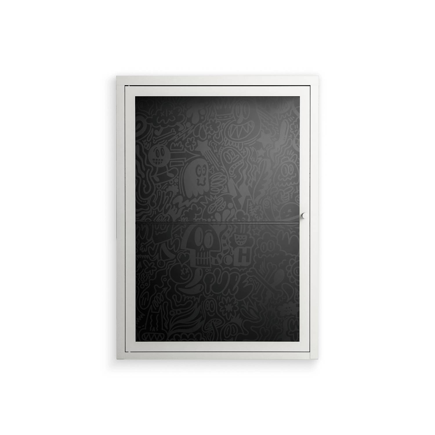 The Single Color - Wall Cabinet - Craig Watkins - Chalk - Clear glass