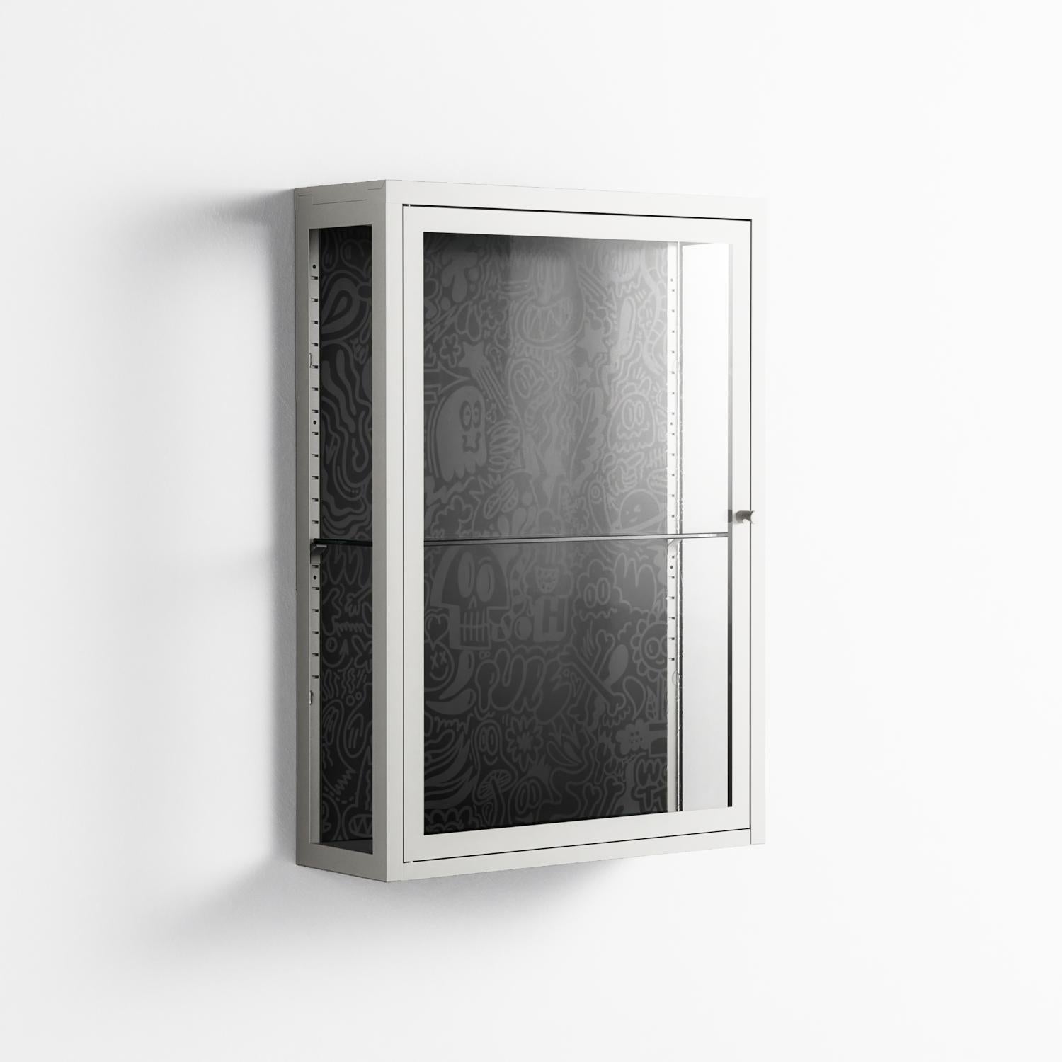 The Single Color - Wall Cabinet - Craig Watkins - Chalk - Clear glass