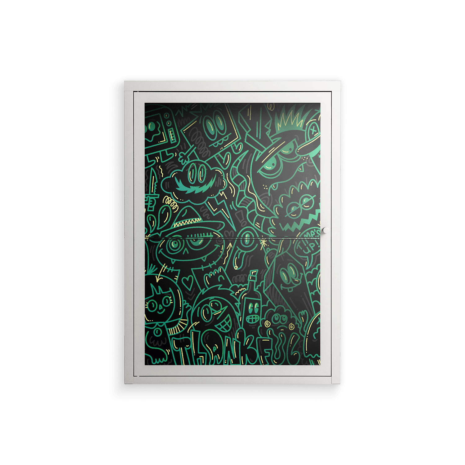 Thankful - Wall Cabinet - Craig Watkins - Chalk - Clear glass