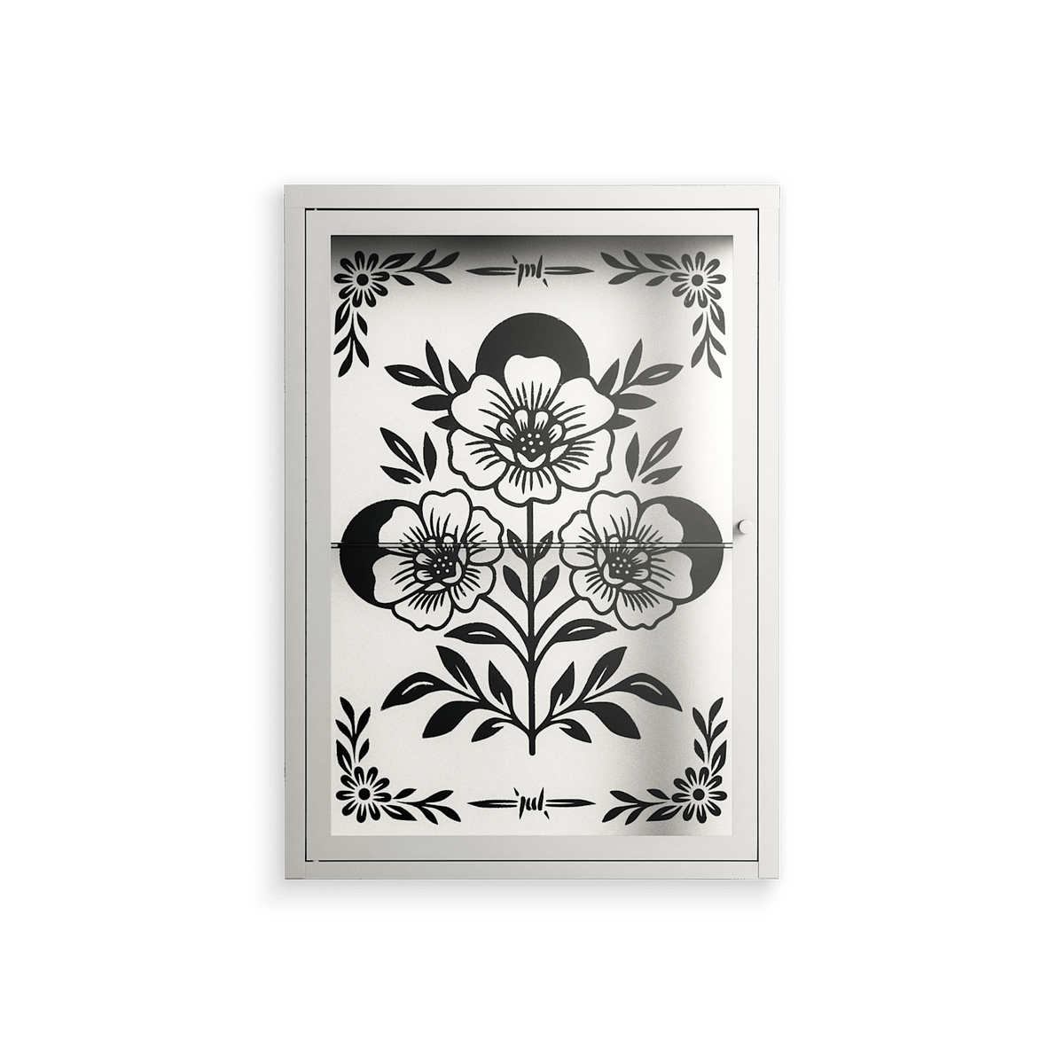 Barbed Bloom - Wall Cabinet - Daphna Sebbane - Chalk - Clear glass