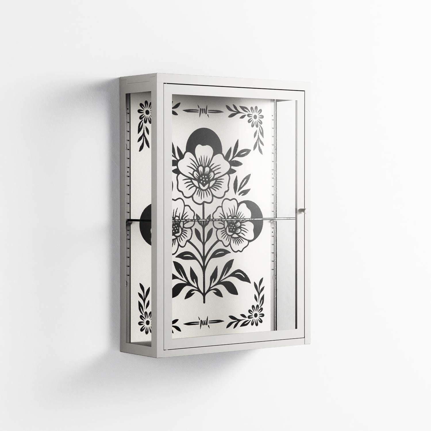 Barbed Bloom - Wall Cabinet - Daphna Sebbane - Chalk - Clear glass