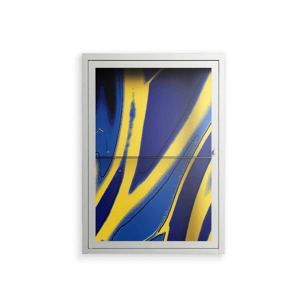Blue Gale - Wall Cabinet - Oluwasheyi Adebayo - Chalk - Clear glass