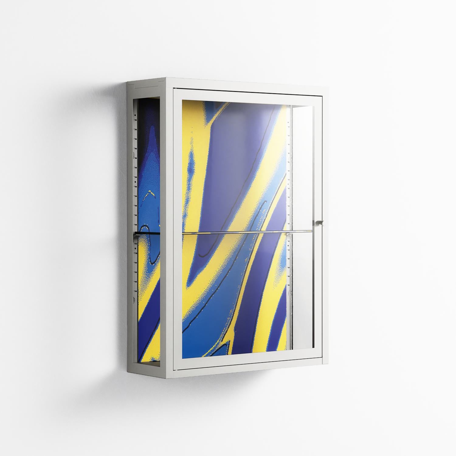 Blue Gale - Wall Cabinet - Oluwasheyi Adebayo - Chalk - Clear glass