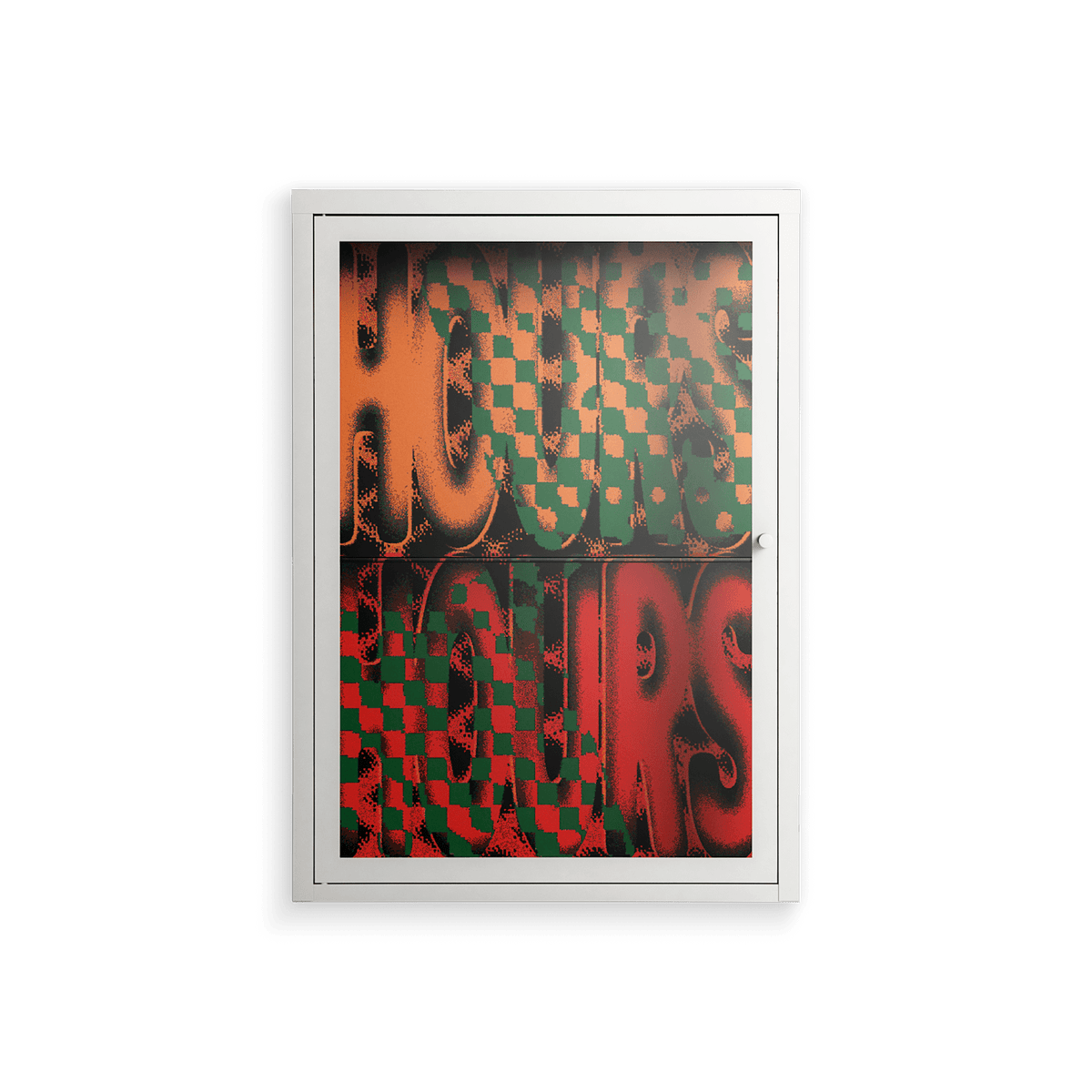 Hours - Wall Cabinet - Oluwasheyi Adebayo - Chalk - Clear glass