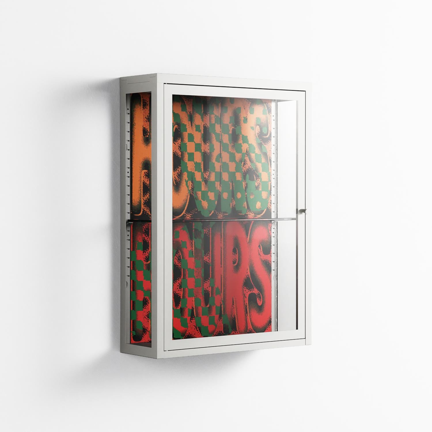 Hours - Wall Cabinet - Oluwasheyi Adebayo - Chalk - Clear glass