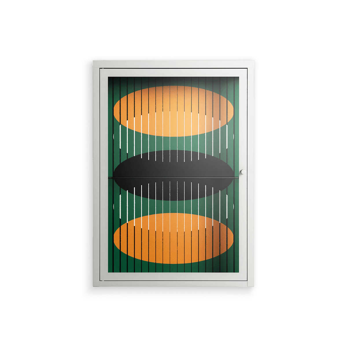 Soul Split - Wall Cabinet - Oluwasheyi Adebayo - Chalk - Clear glass