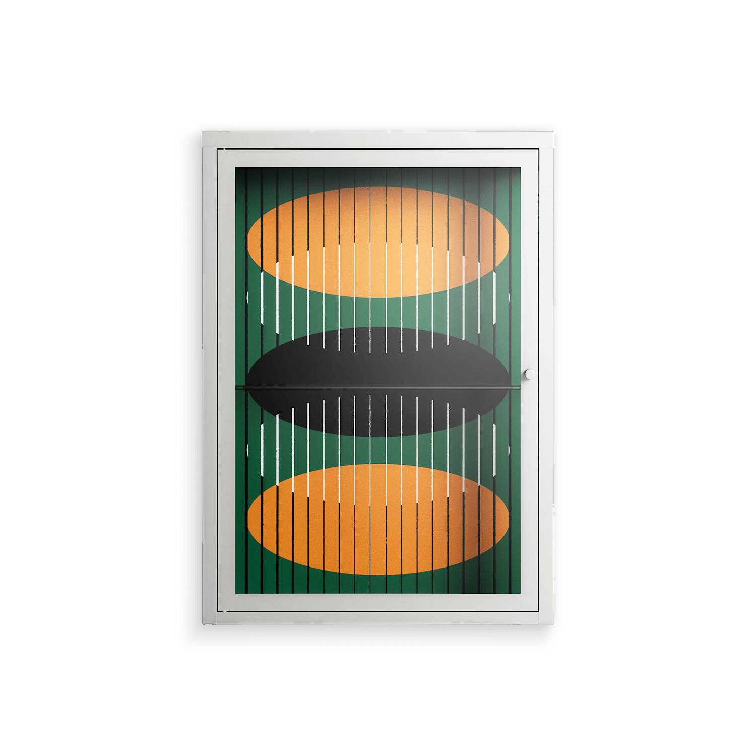 Soul Split - Wall Cabinet - Oluwasheyi Adebayo - Chalk - Clear glass