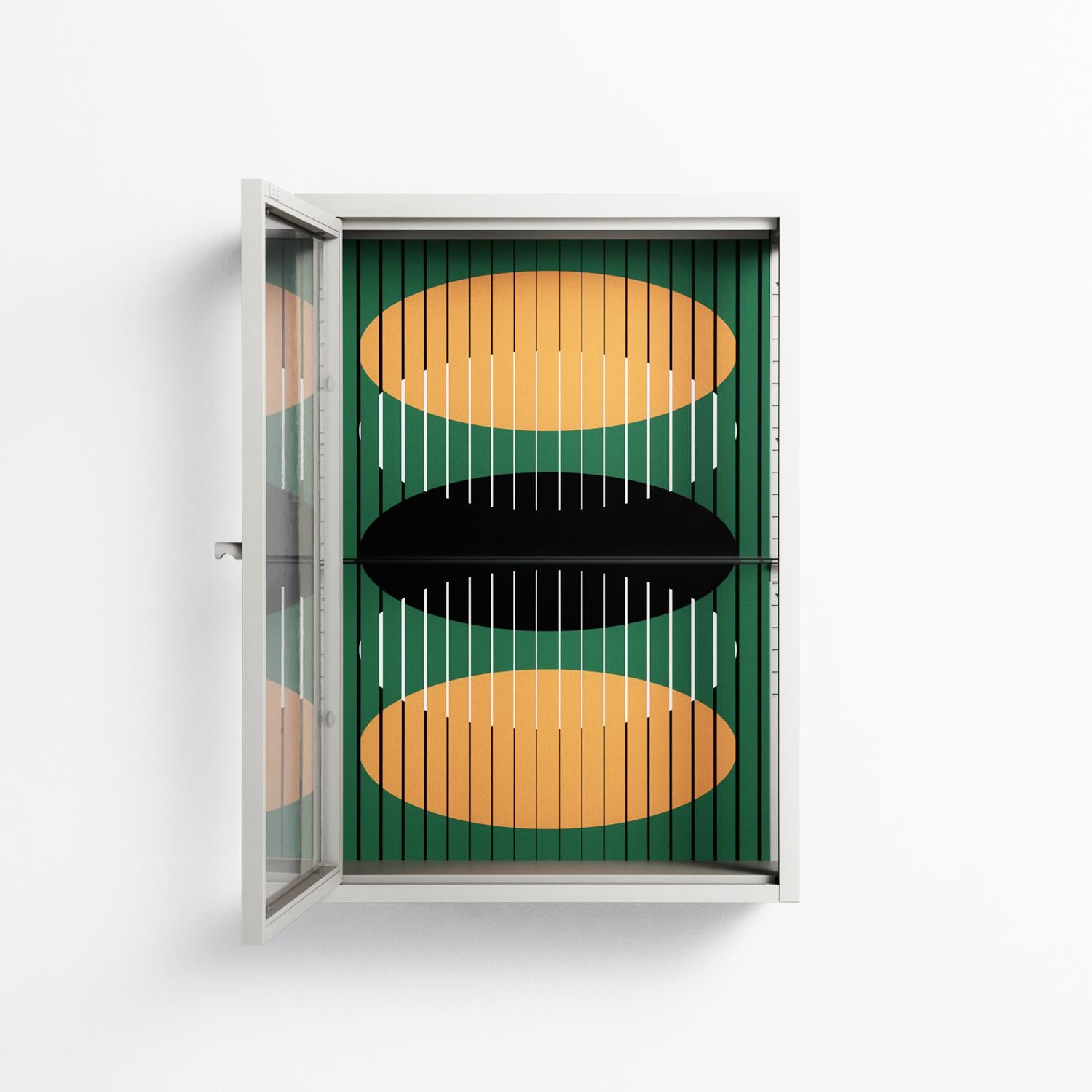 Soul Split - Wall Cabinet - Oluwasheyi Adebayo - Chalk - Clear glass
