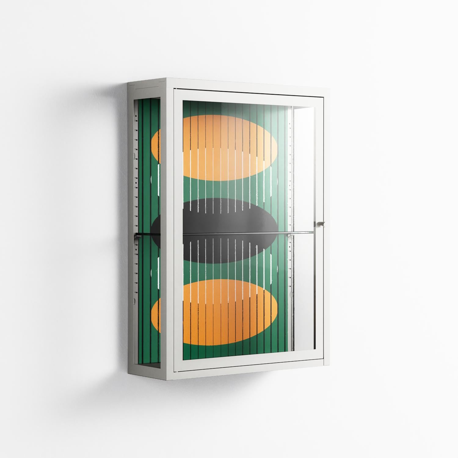 Soul Split - Wall Cabinet - Oluwasheyi Adebayo - Chalk - Clear glass