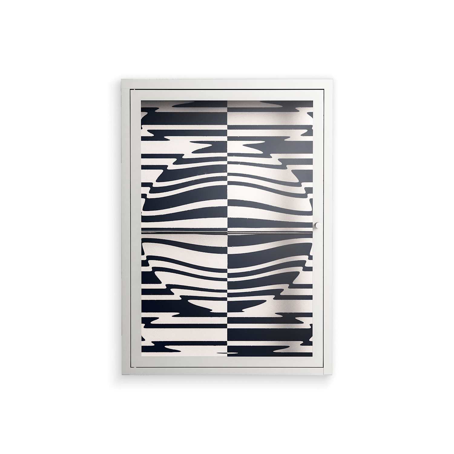 Wave Lens - Wall Cabinet - Oluwasheyi Adebayo - Chalk - Clear glass