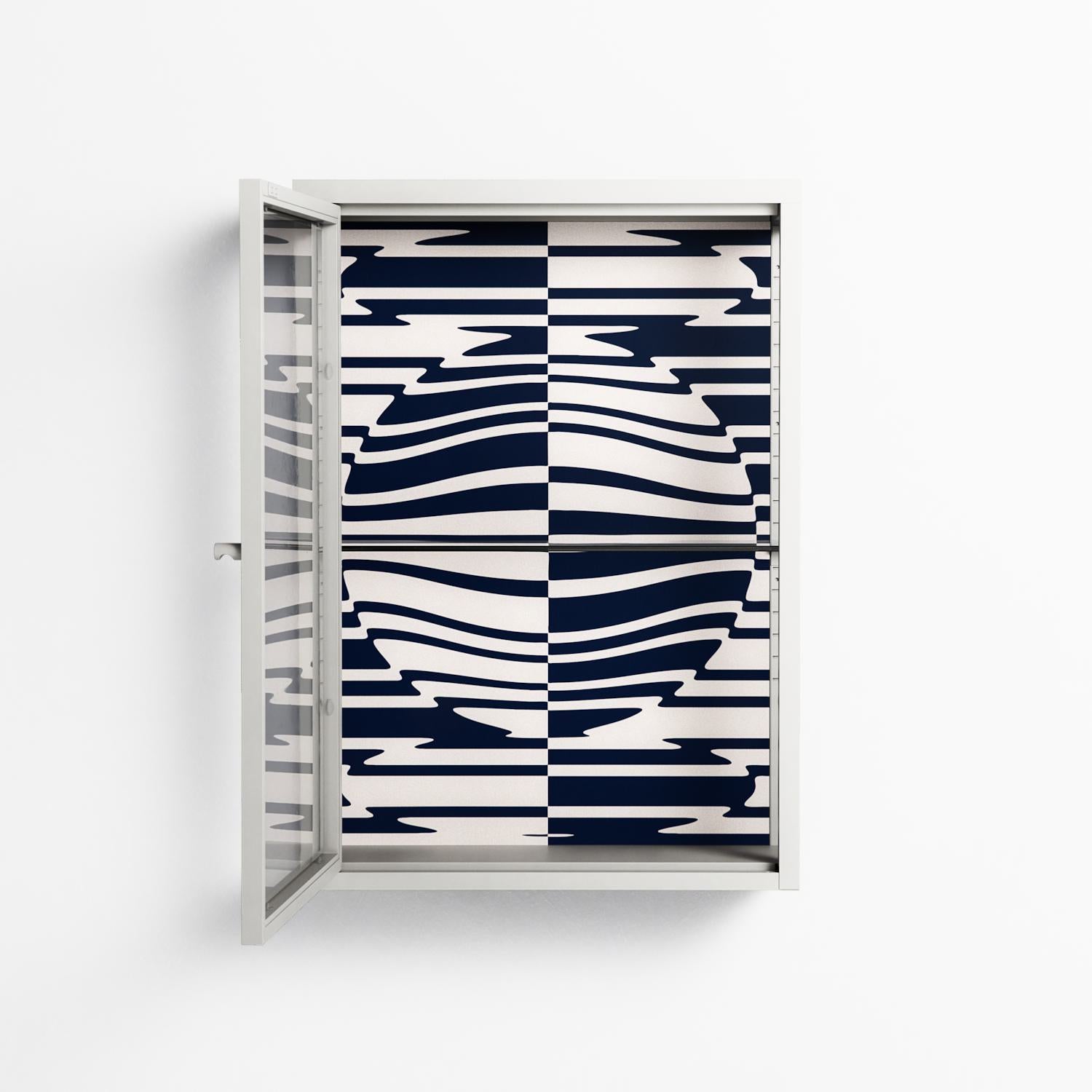 Wave Lens - Wall Cabinet - Oluwasheyi Adebayo - Chalk - Clear glass
