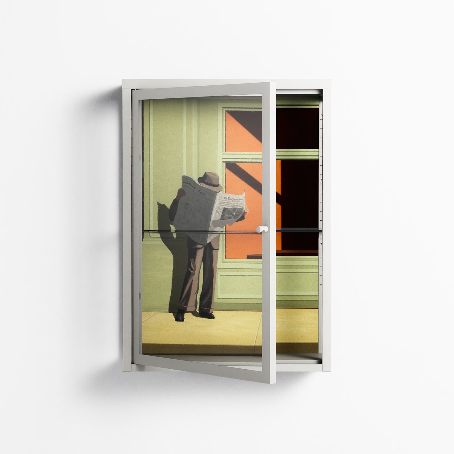 Anonymous Reader - Wall Cabinet - Kristin Eriksson - Chalk - Clear glass