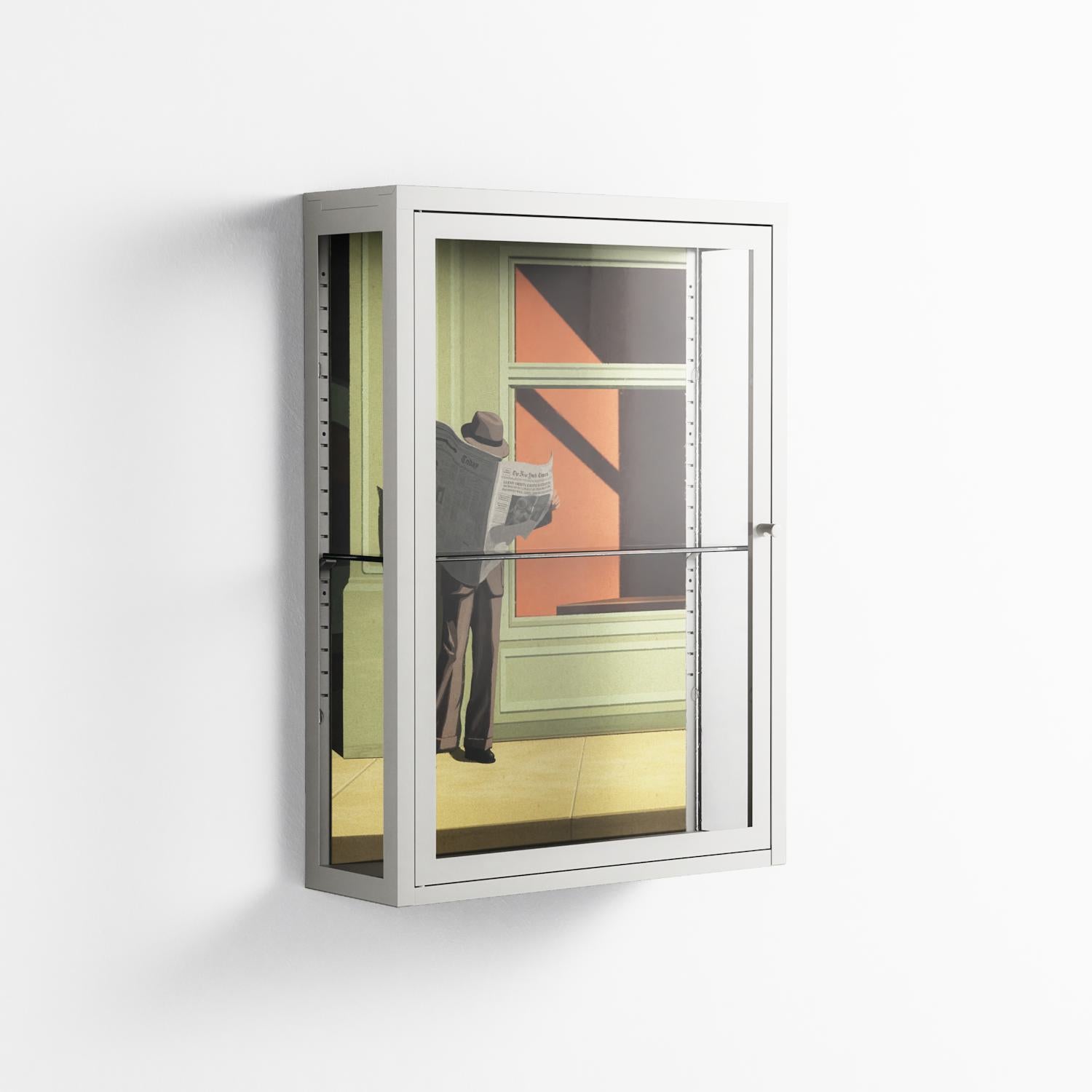 Anonymous Reader - Wall Cabinet - Kristin Eriksson - Chalk - Clear glass