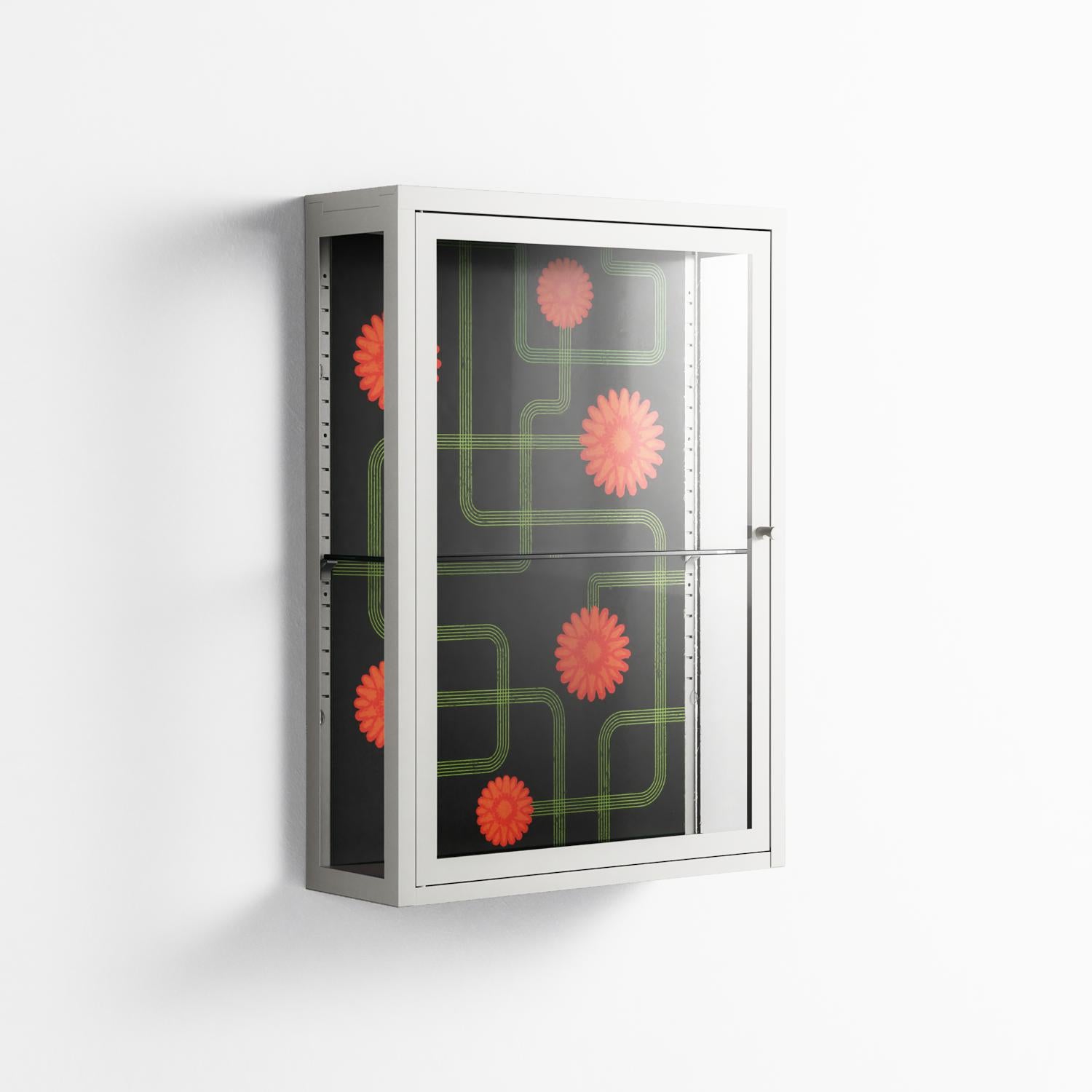 Floral Pipes - Wall Cabinet - Kristin Eriksson - Chalk - Clear glass