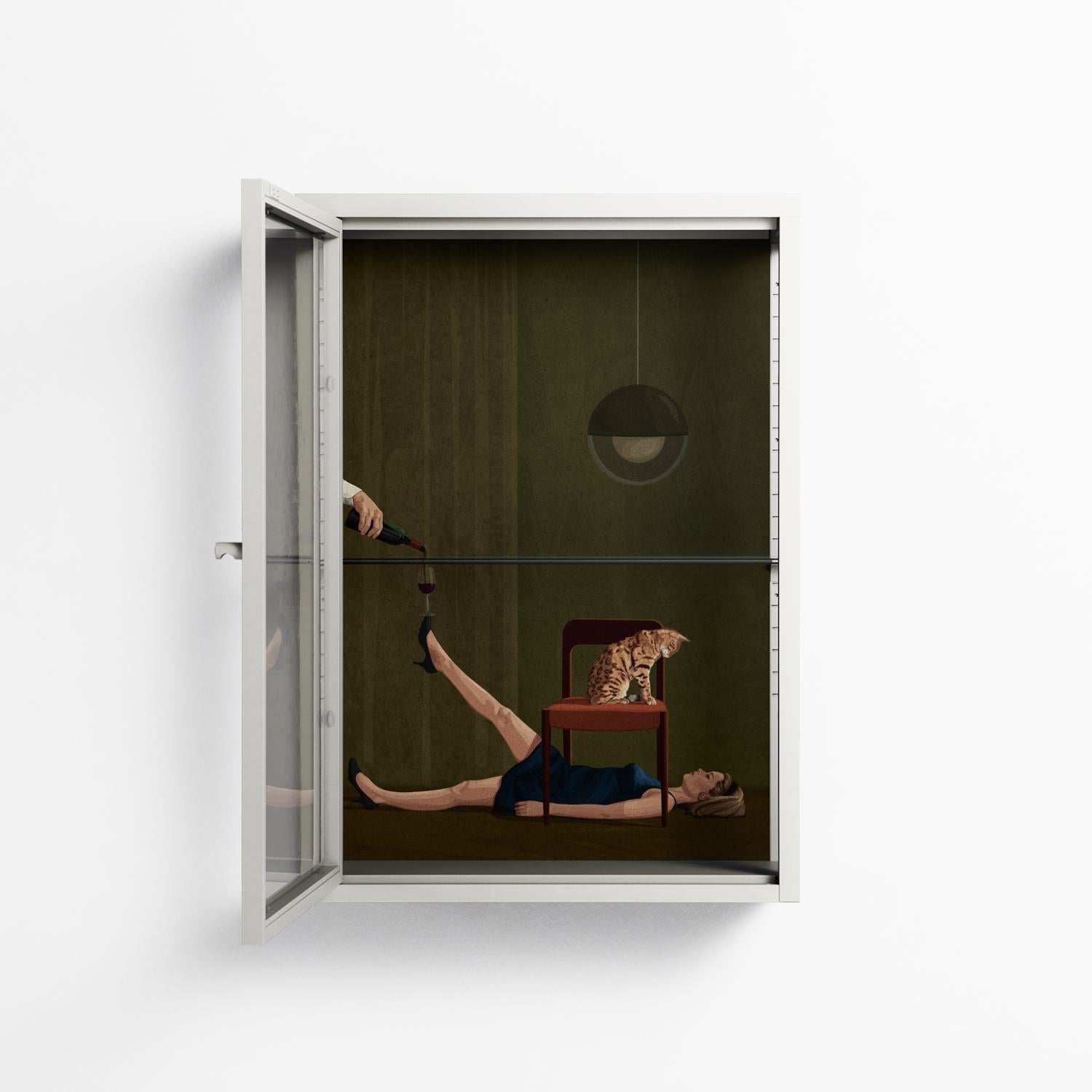 Friday Night Rituals - Wall Cabinet - Kristin Eriksson - Chalk - Clear glass