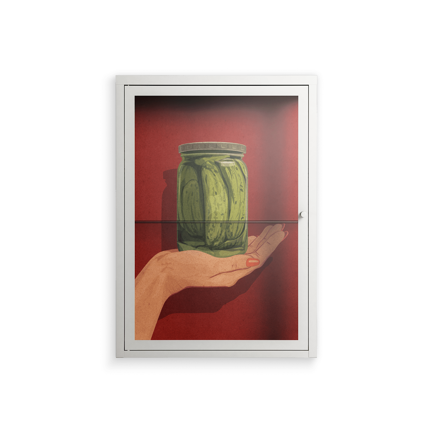Pickles - Wall Cabinet - Kristin Eriksson - Chalk - Clear glass