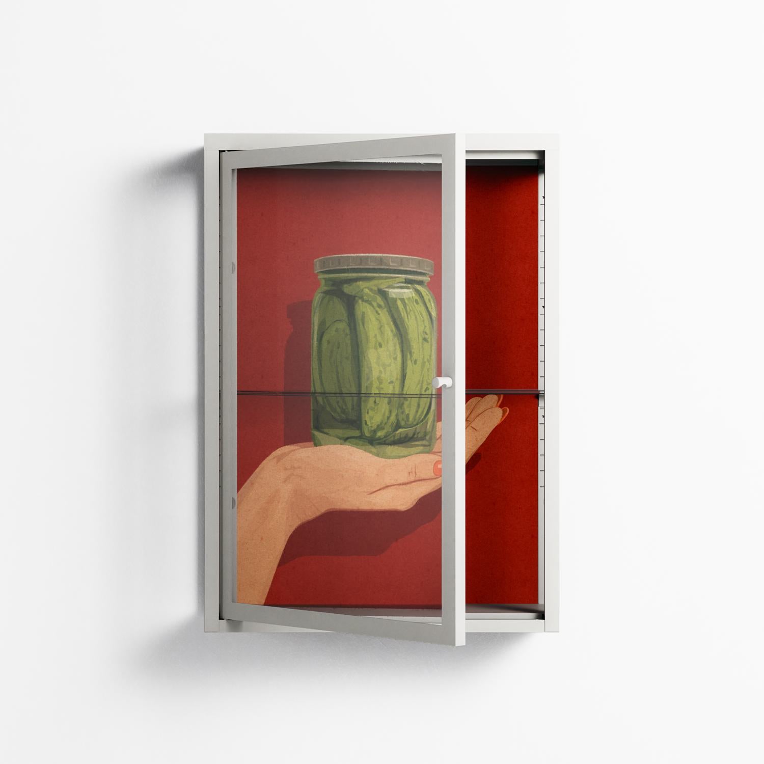 Pickles - Wall Cabinet - Kristin Eriksson - Chalk - Clear glass