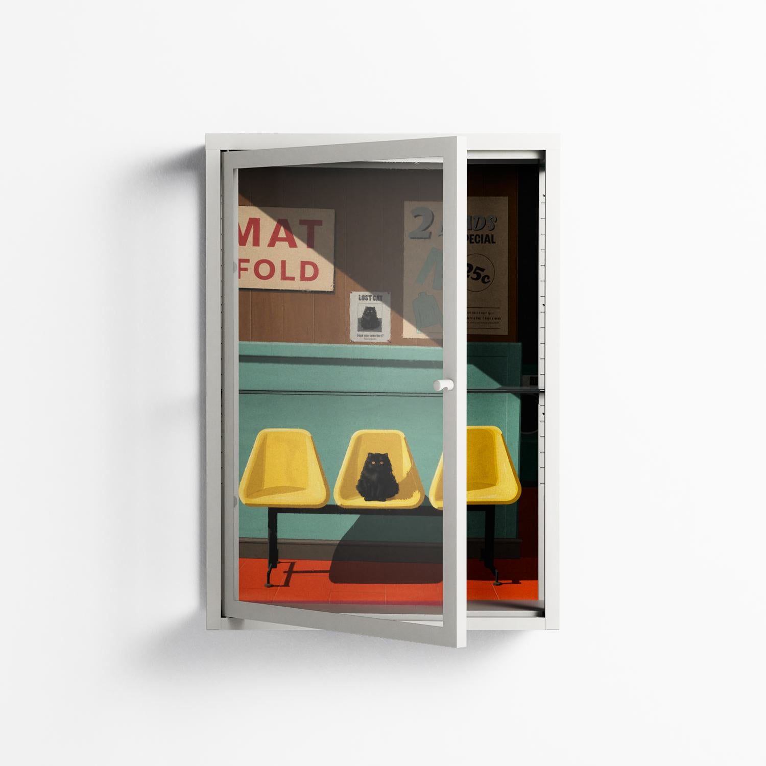 Have You Seen Bert - Wall Cabinet - Kristin Eriksson - Chalk - Clear glass