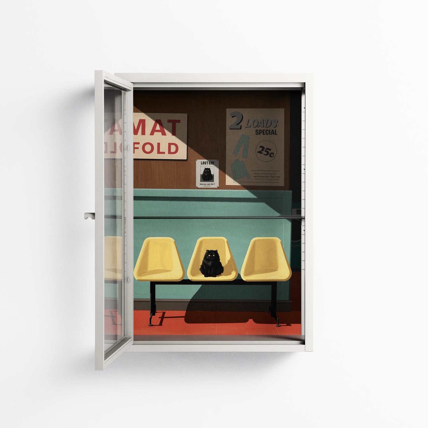 Have You Seen Bert - Wall Cabinet - Kristin Eriksson - Chalk - Clear glass