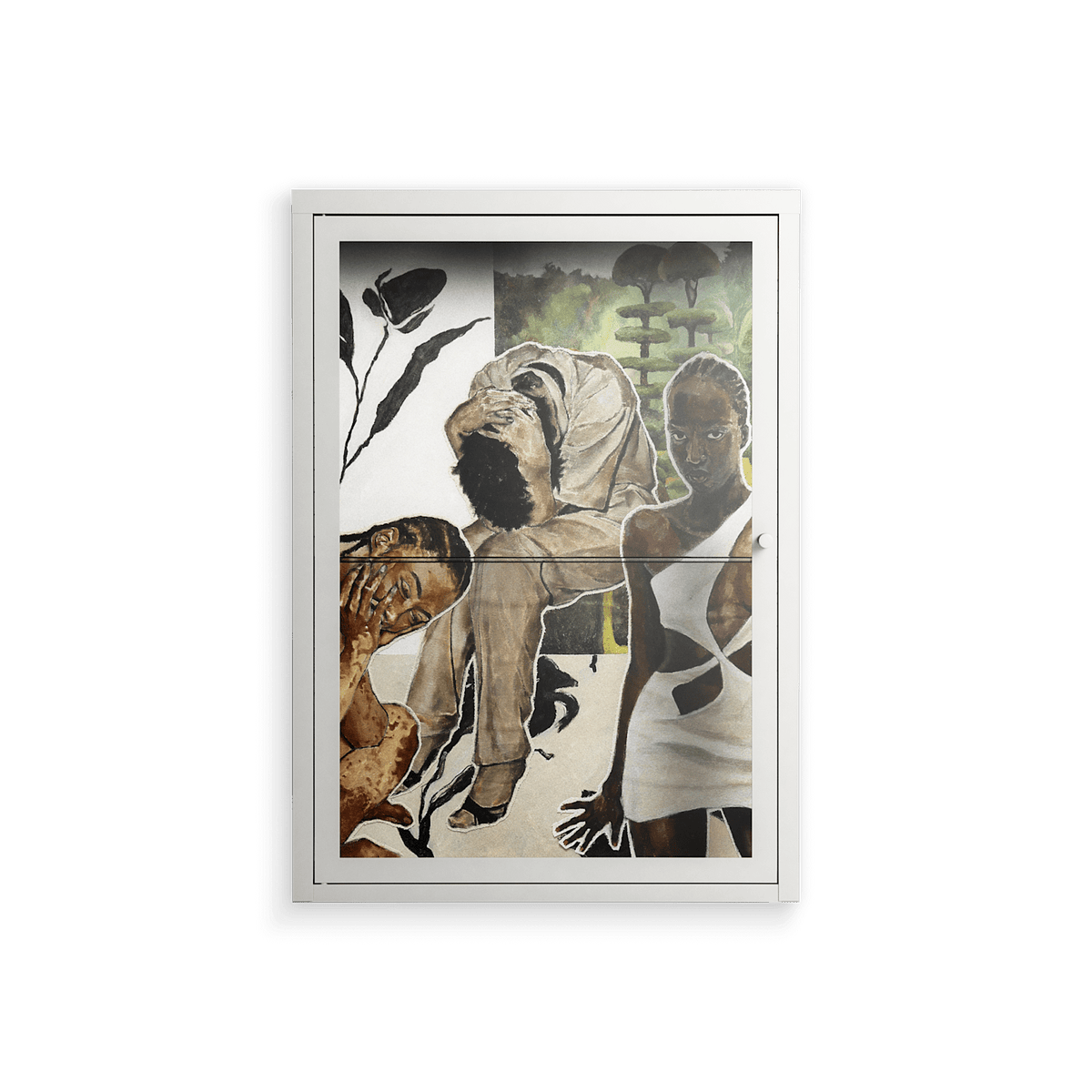 As The Rain Falls - Wall Cabinet - Sophie Goudman-Peachey - Chalk - Clear glass