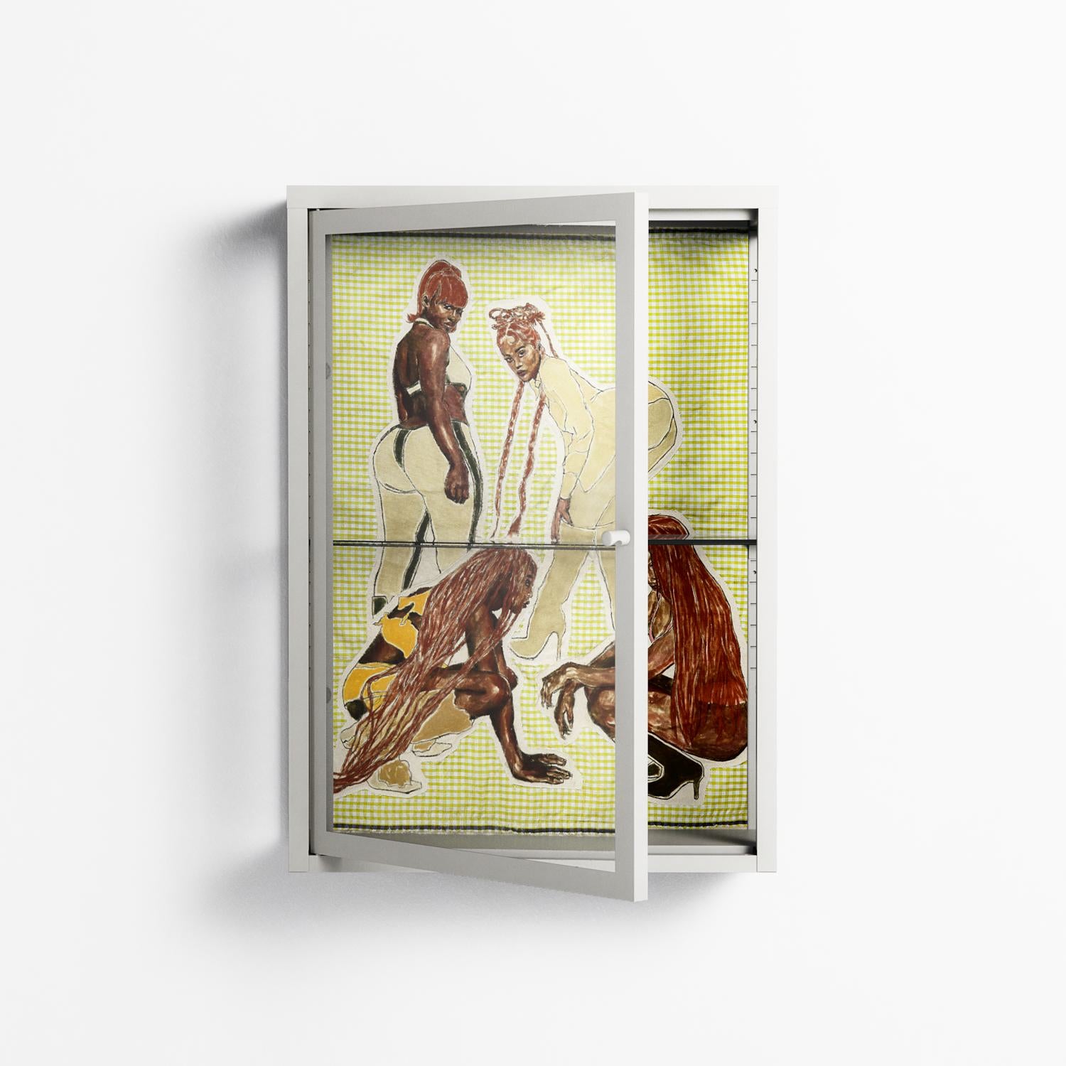 Can You Face It - Wall Cabinet - Sophie Goudman-Peachey - Chalk - Clear glass