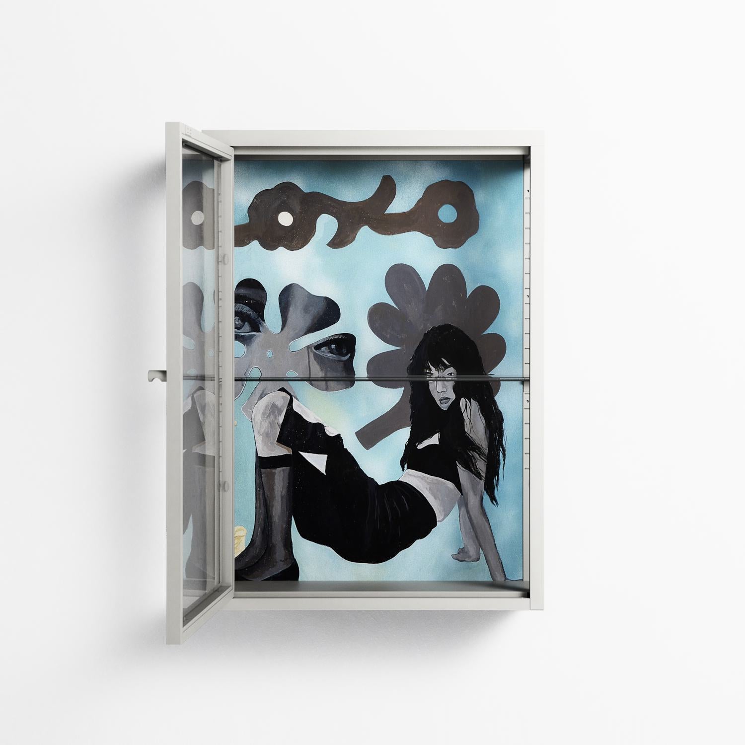 Day Dream - Wall Cabinet - Sophie Goudman-Peachey - Chalk - Clear glass